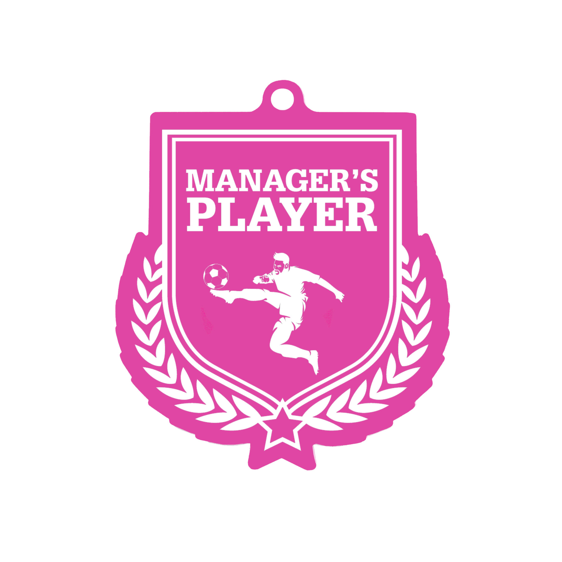 Colour Printed Football Manager's Player Shield Shaped Medal