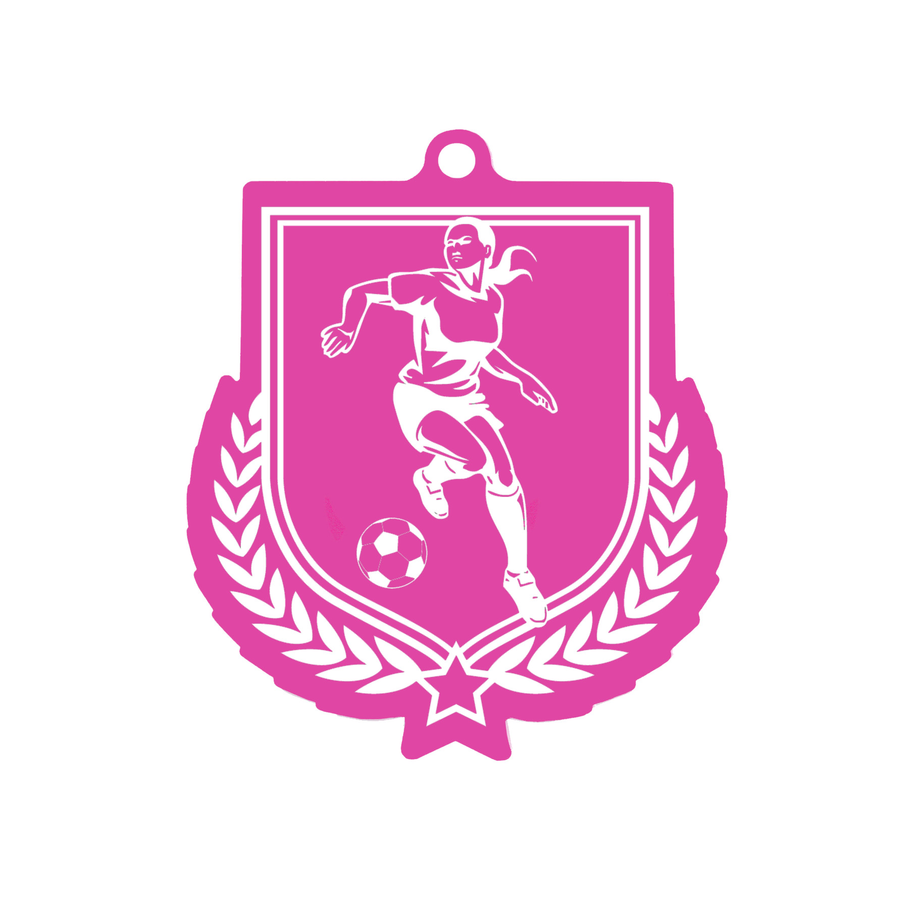 Colour Printed Football Shield Shaped Medal