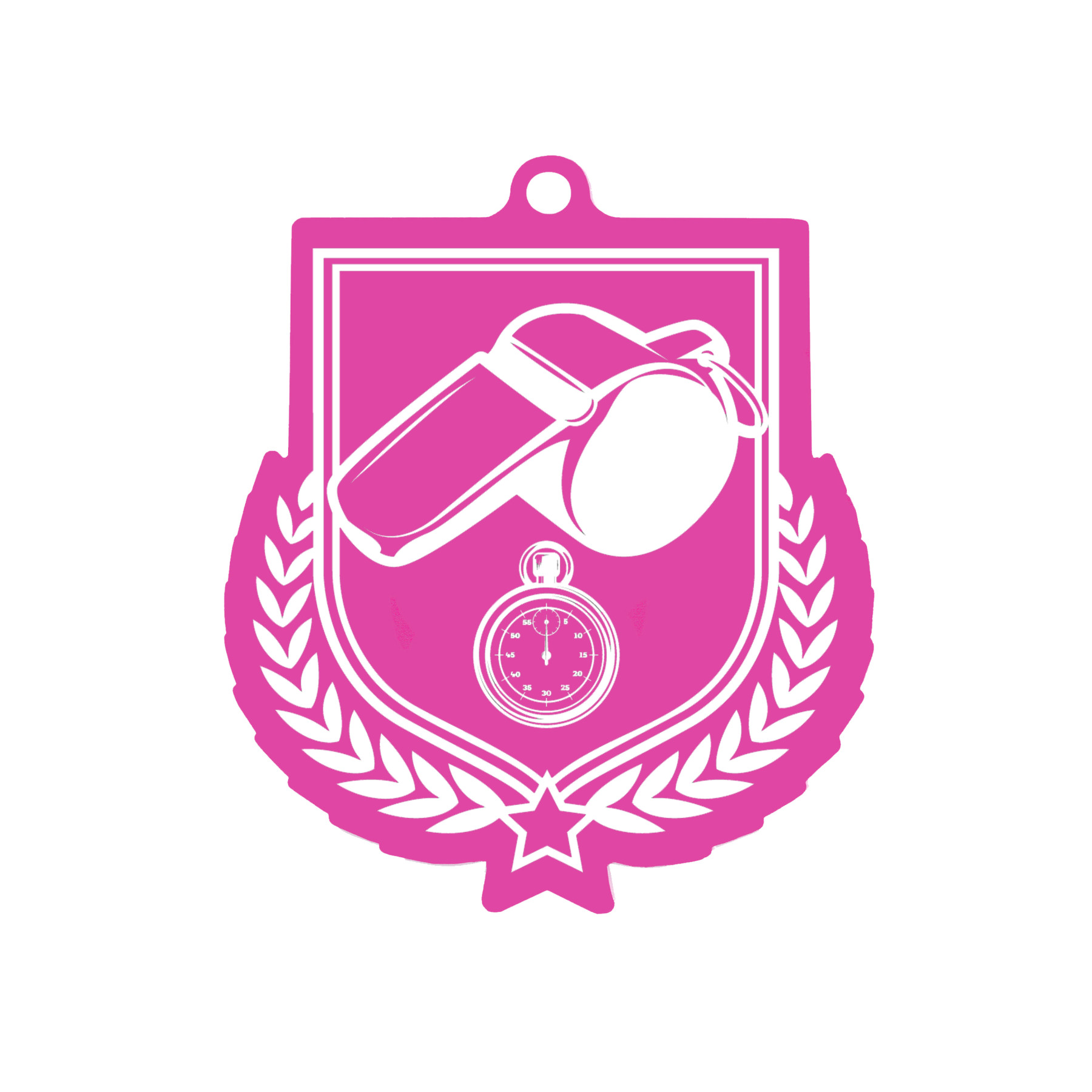 Colour Printed Football Referee Shield Shaped Medal