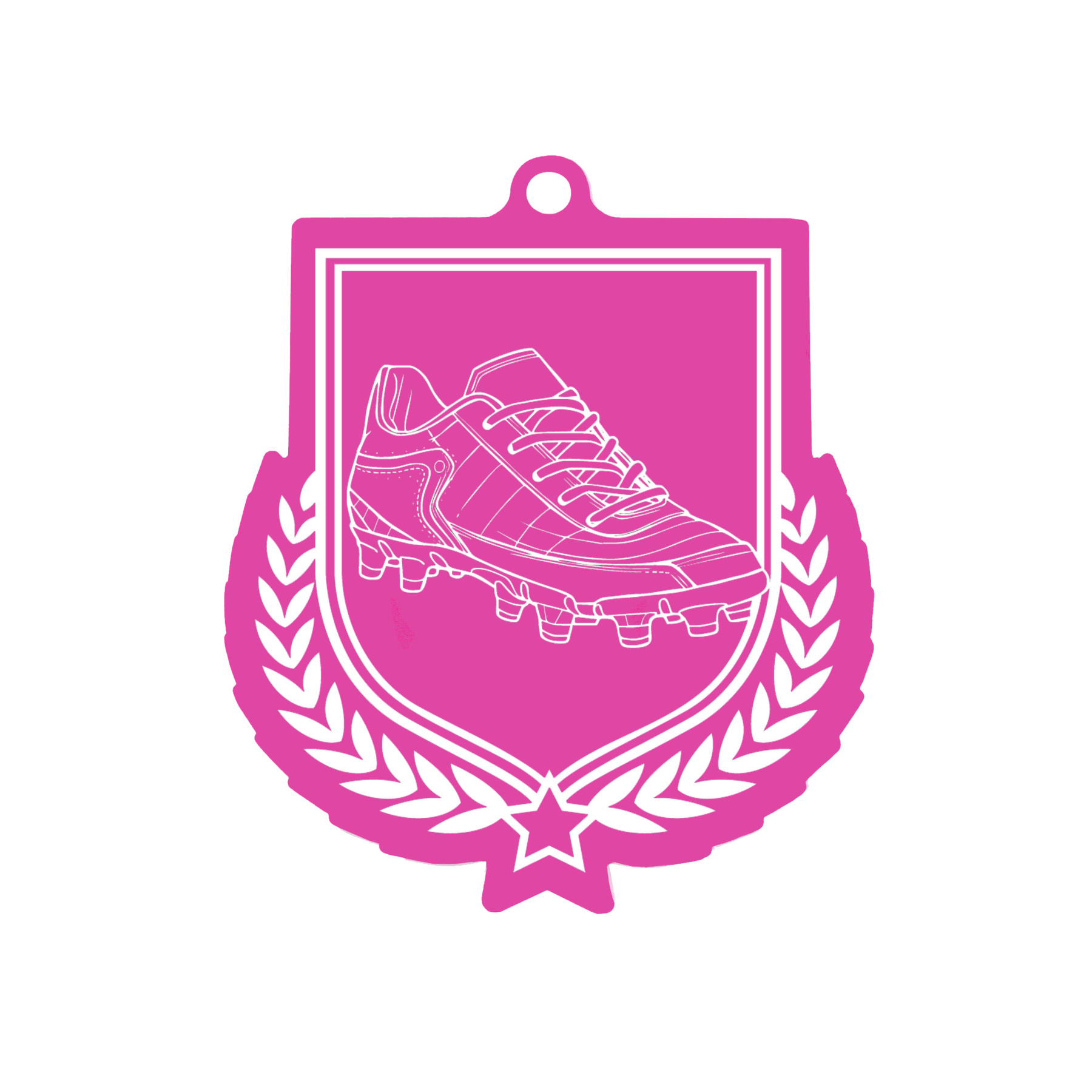 Colour Printed Football Shield Shaped Medal