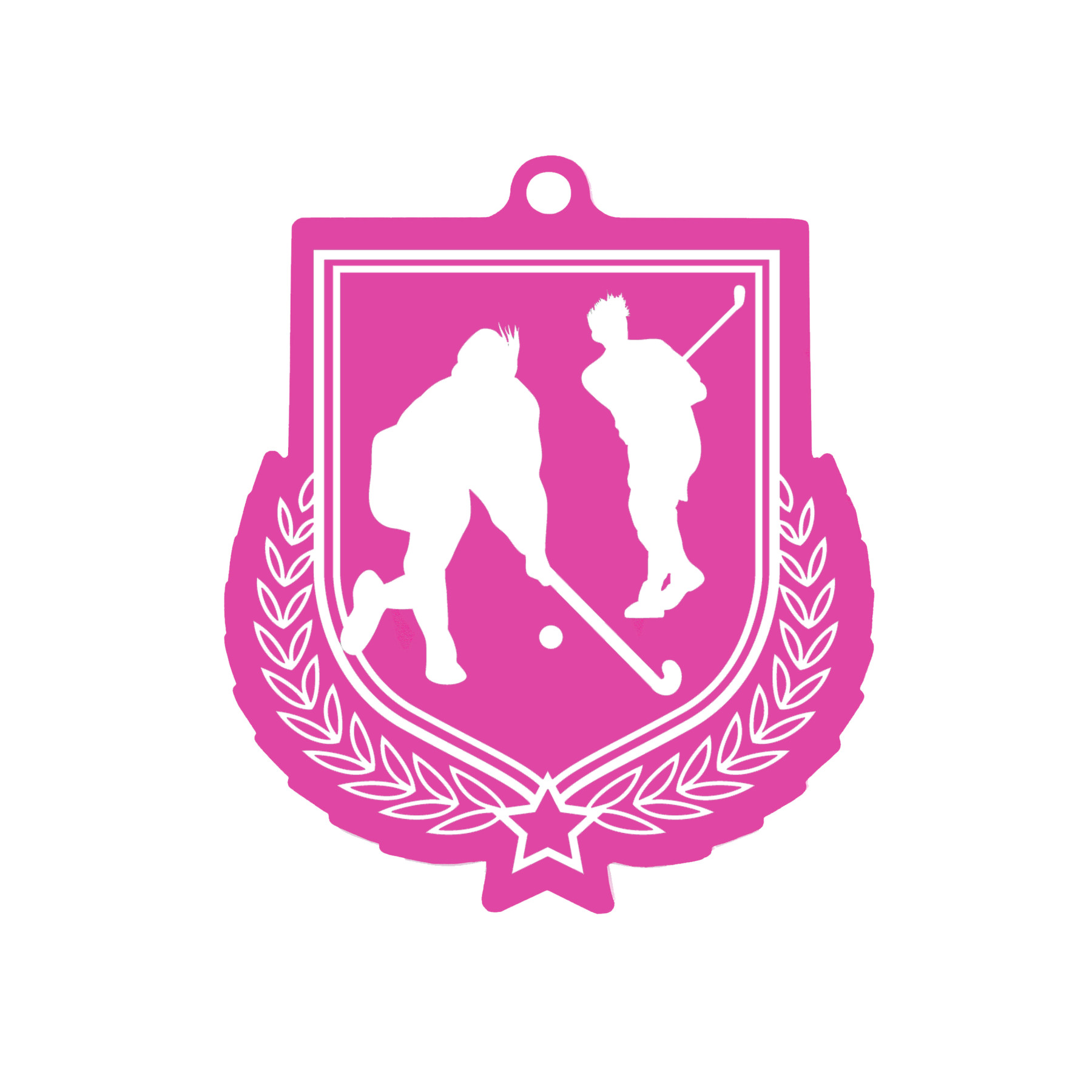 Colour Printed Hockey Shield Shaped Medal