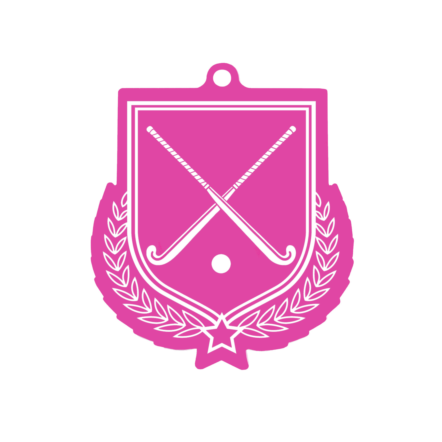 Colour Printed Hockey Shield Shaped Medal