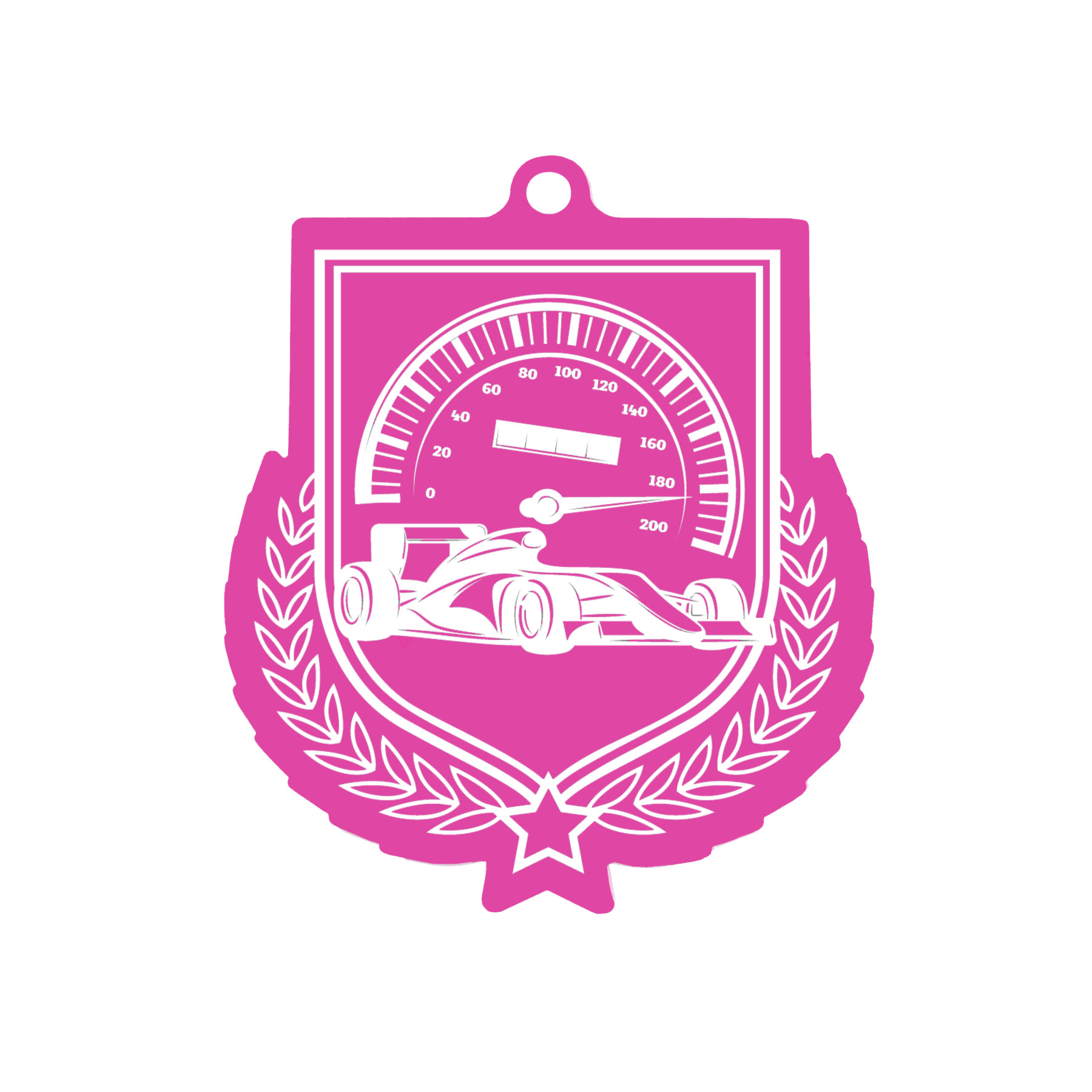 Colour Printed Motorsport Shield Shaped Medal