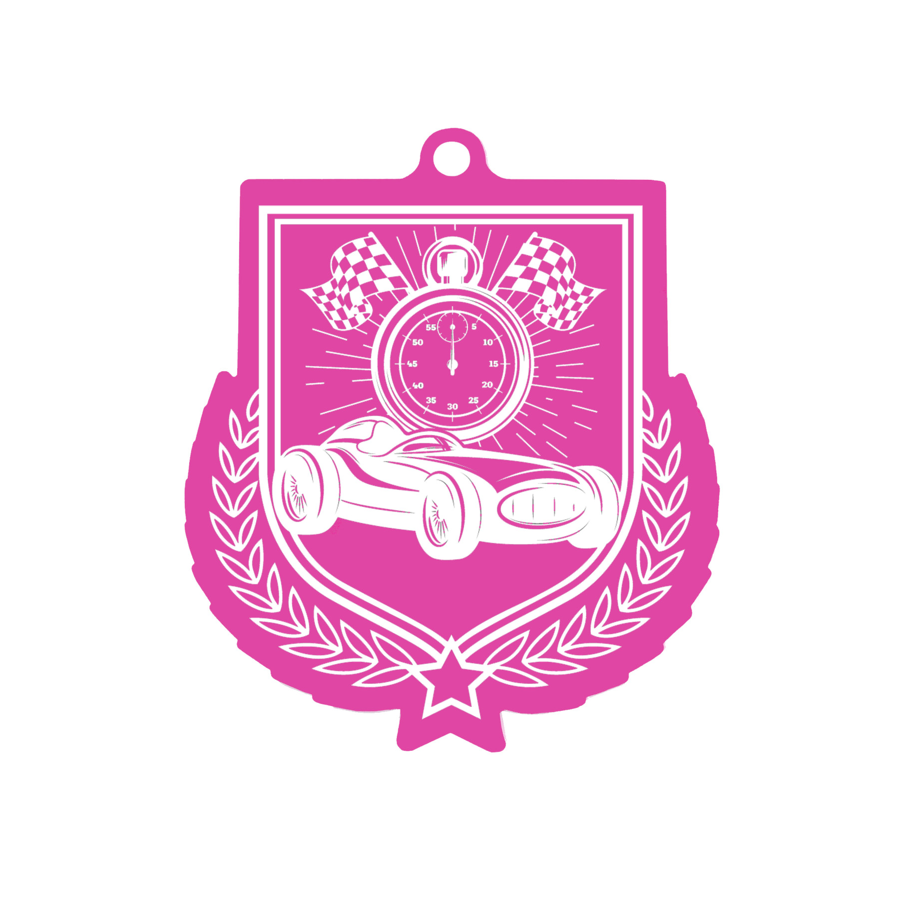 Colour Printed Motorsport Shield Shaped Medal