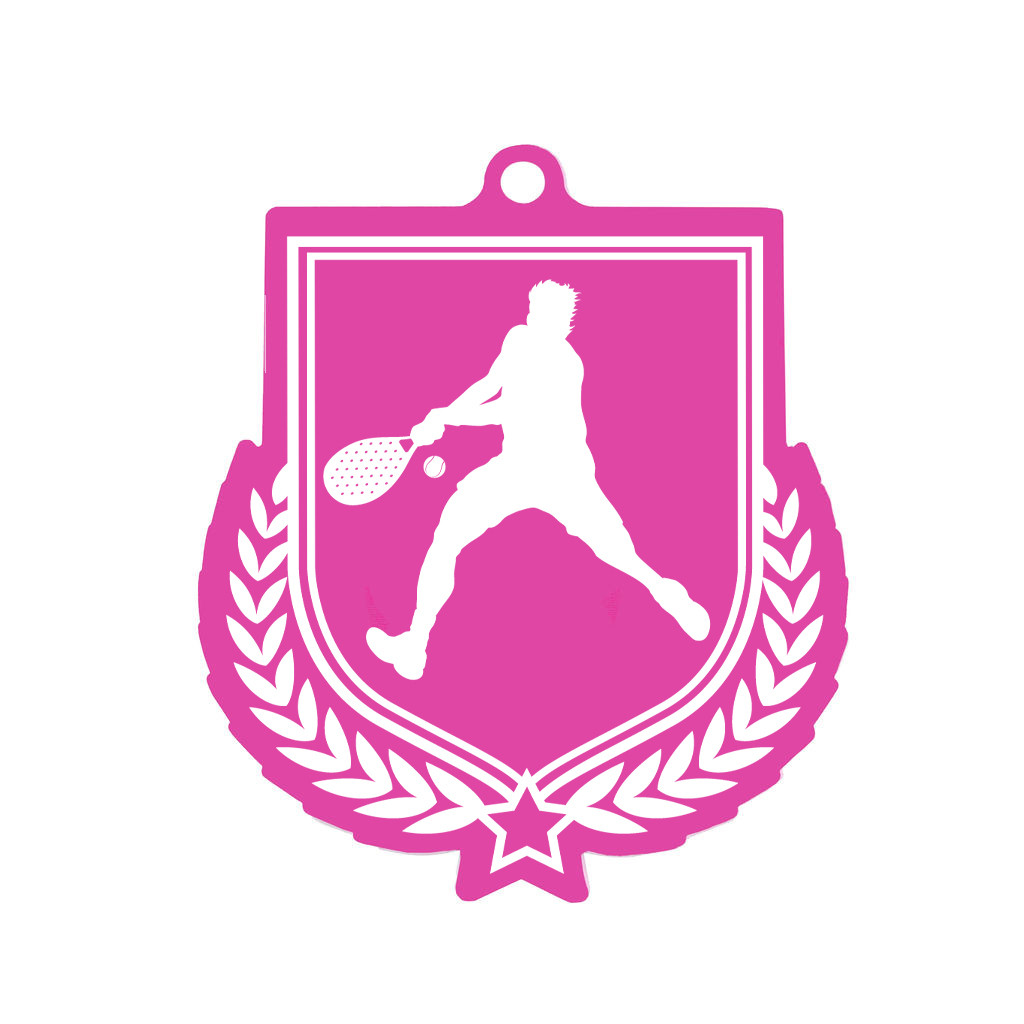 Colour Printed Padel Tennis Shield Shaped Medal