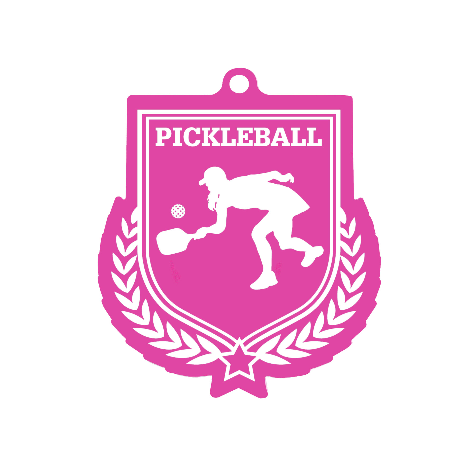 Colour Printed Pickleball Shield Shaped Medal