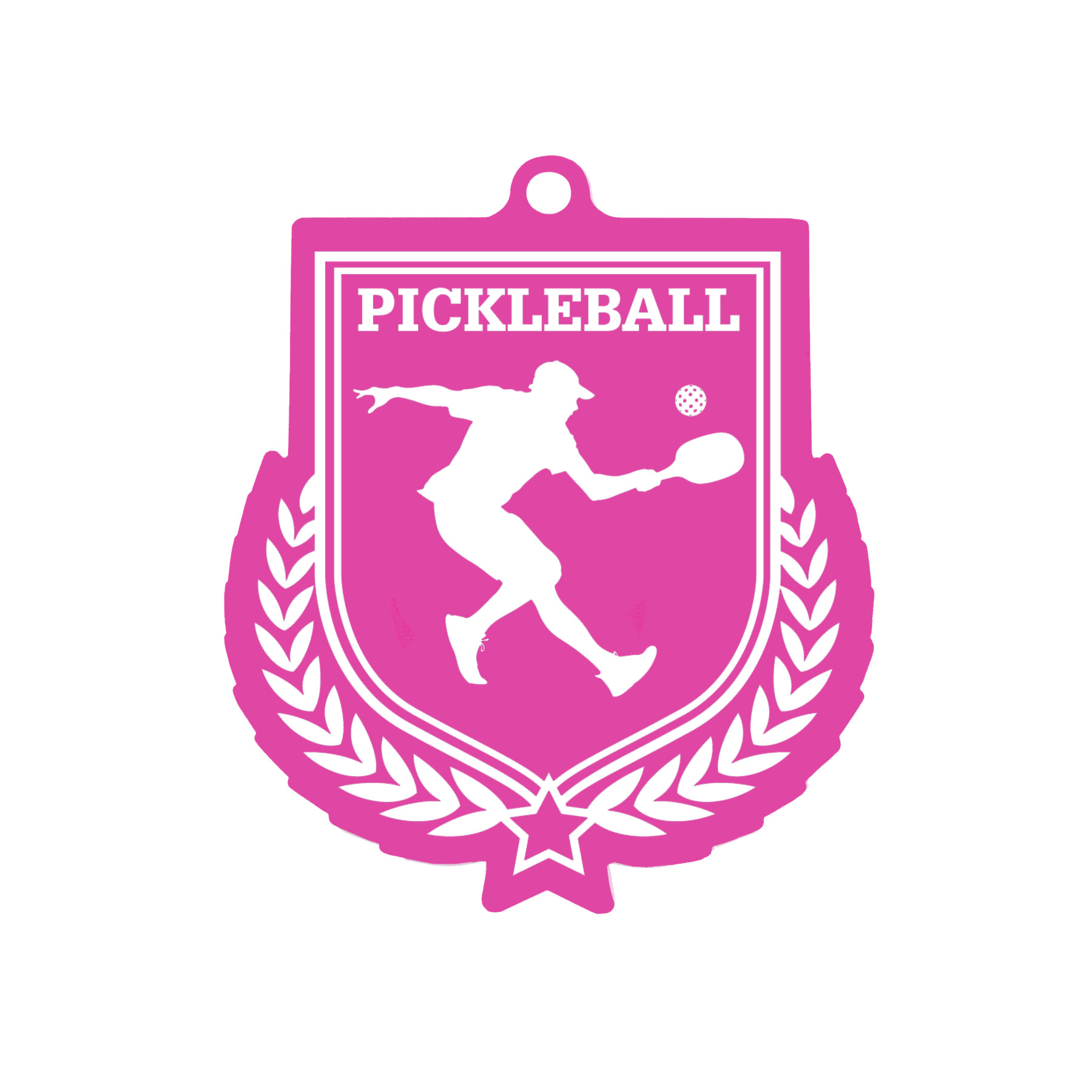 Colour Printed Pickleball Shield Shaped Medal