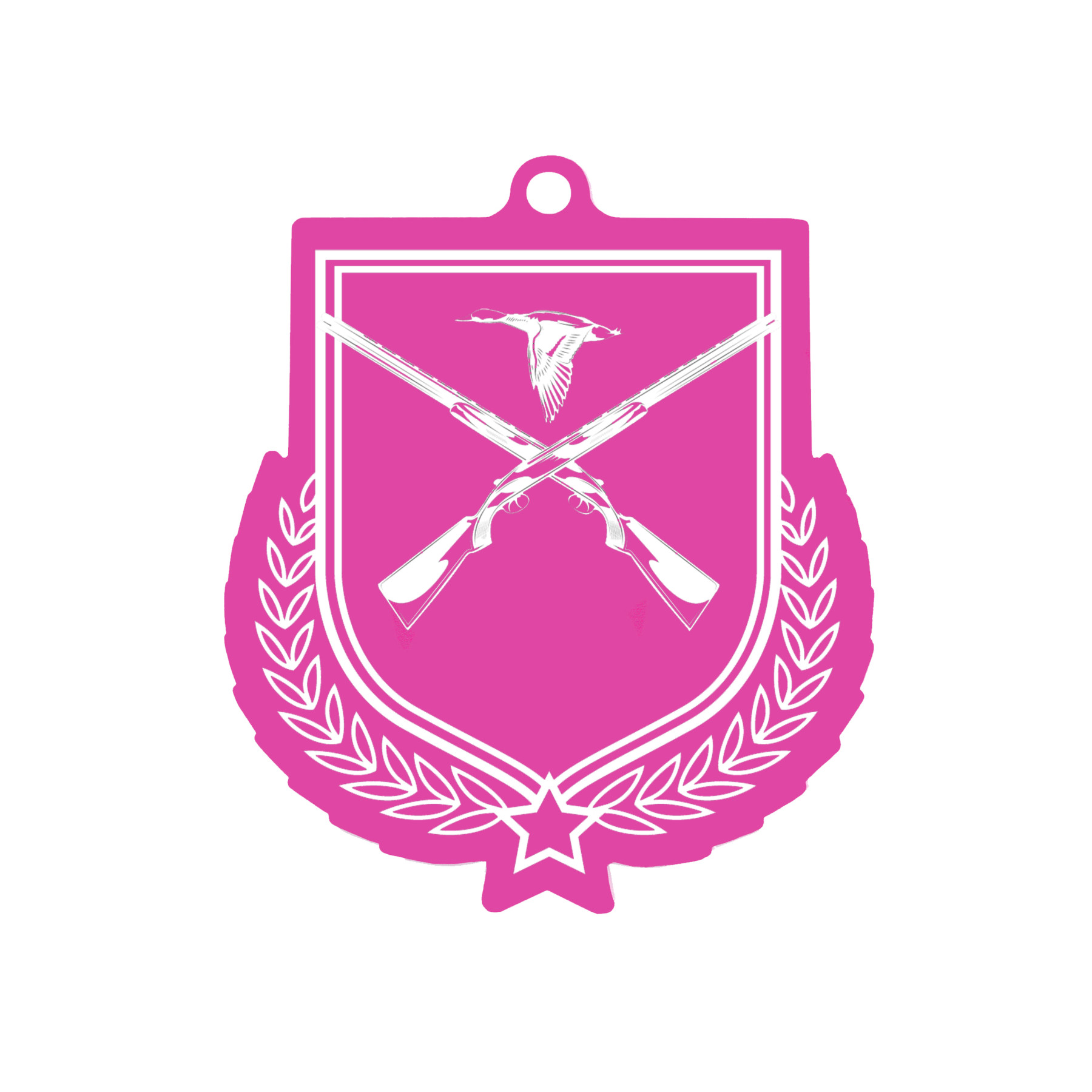 Colour Printed Shooting Shield Shaped Medal