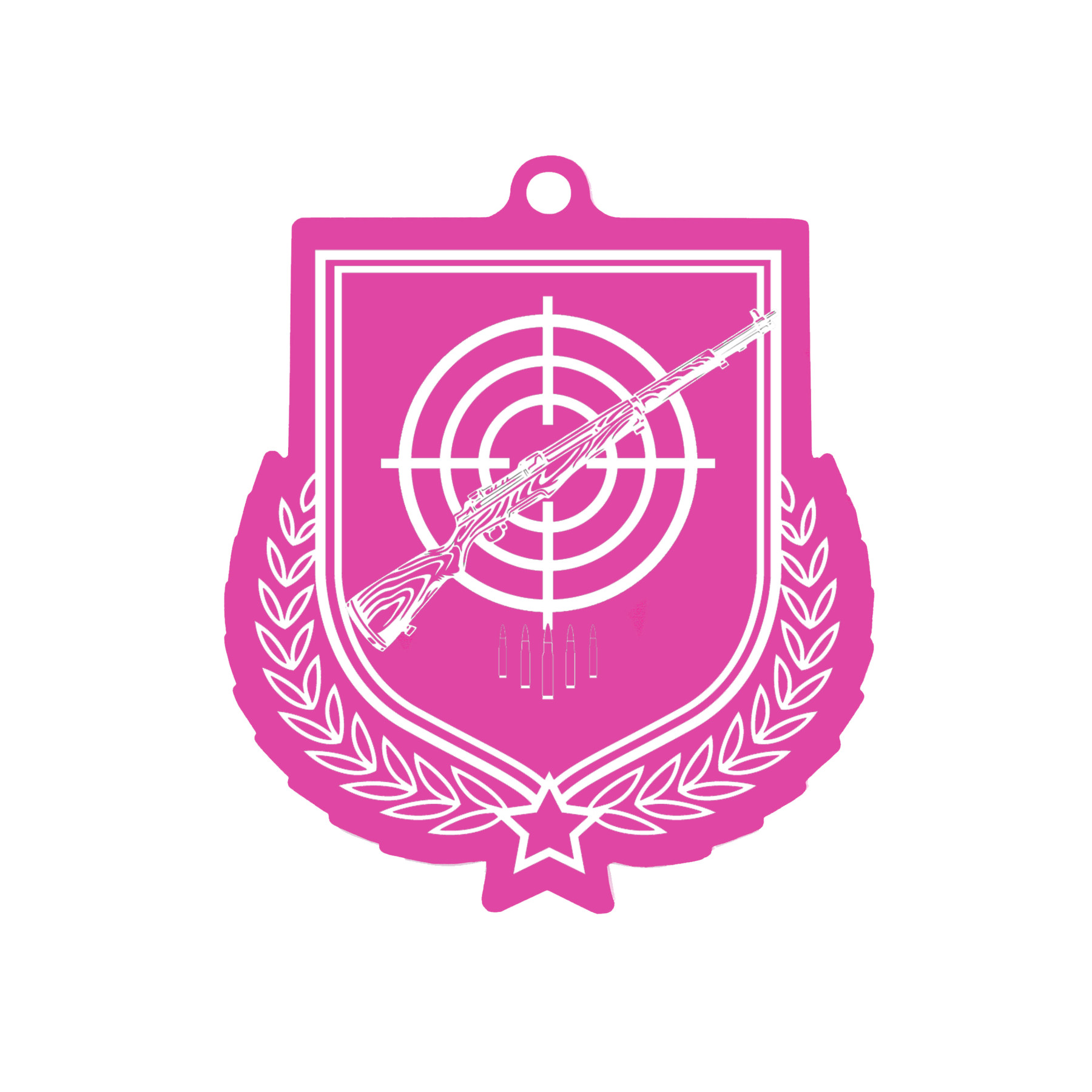 Colour Printed Shooting Shield Shaped Medal