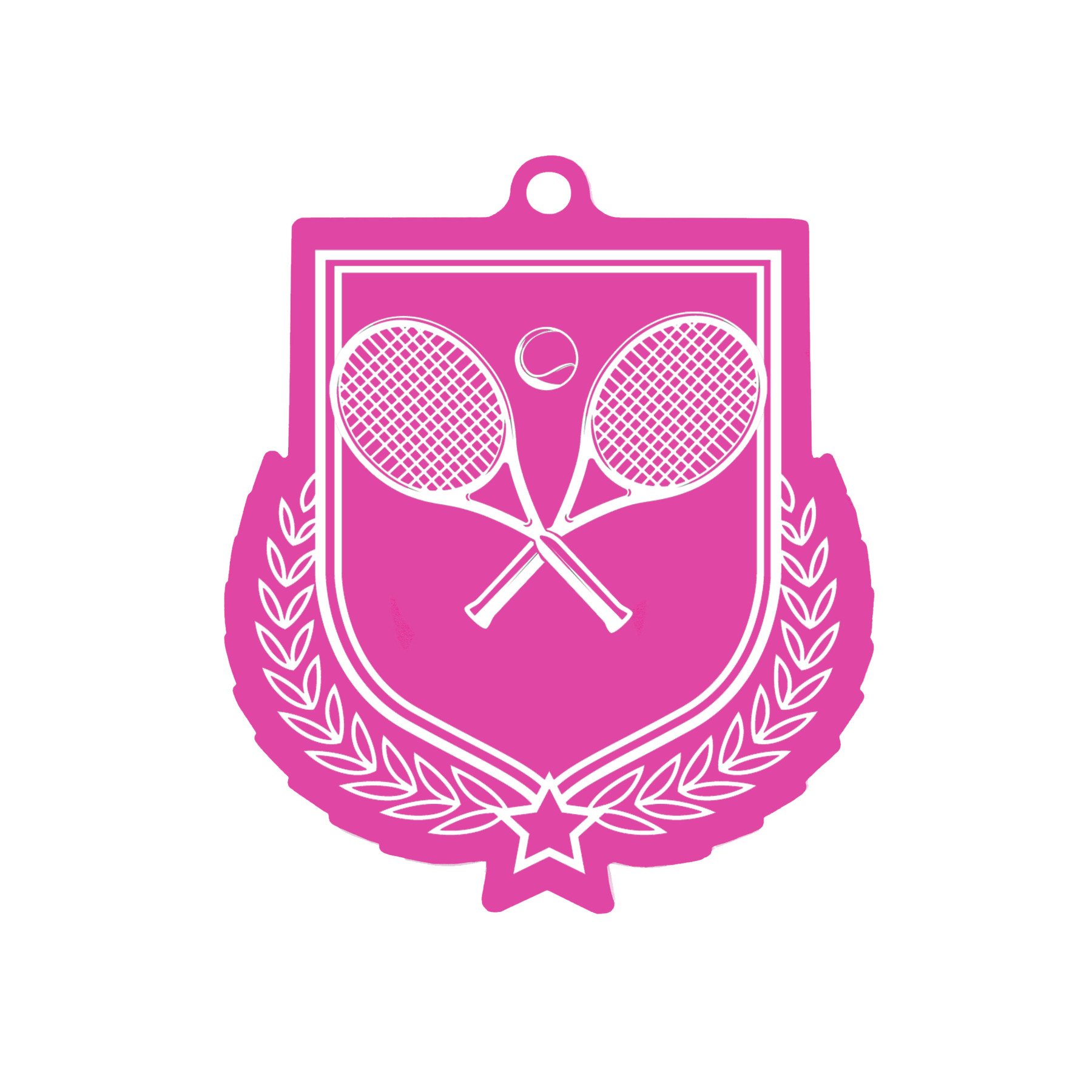 Colour Printed Tennis Shield Shaped Medal