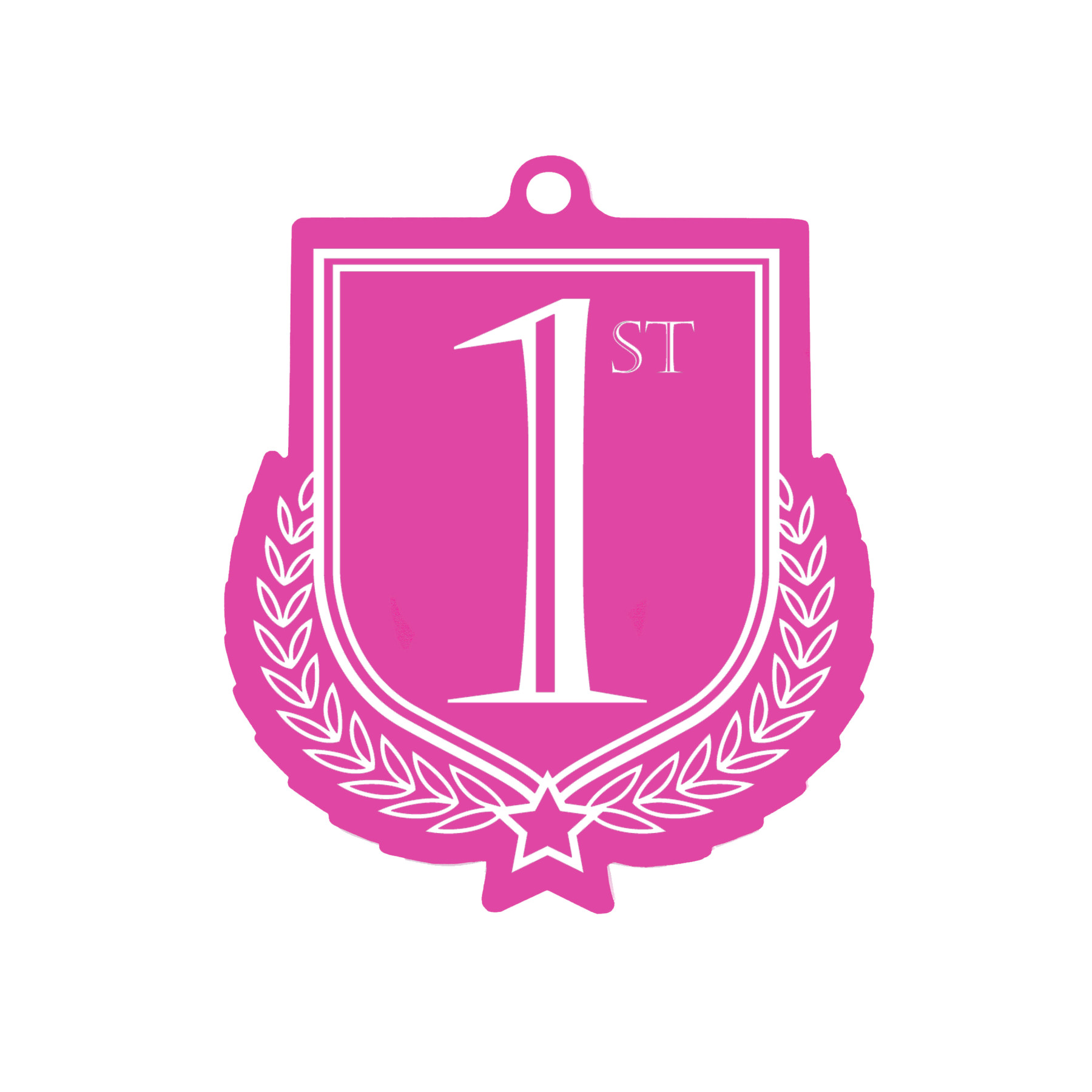 Colour Printed 1st Place Shield Shaped Medal