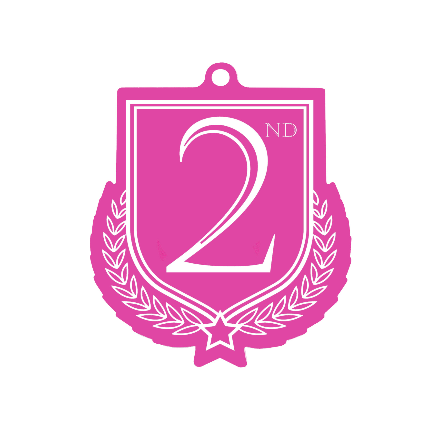 Colour Printed 2nd Place Shield Shaped Medal