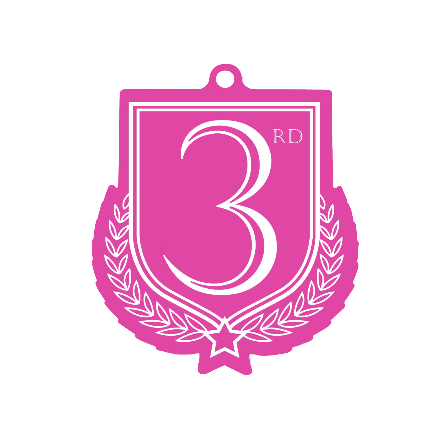 Colour Printed 3rd Place Shield Shaped Medal