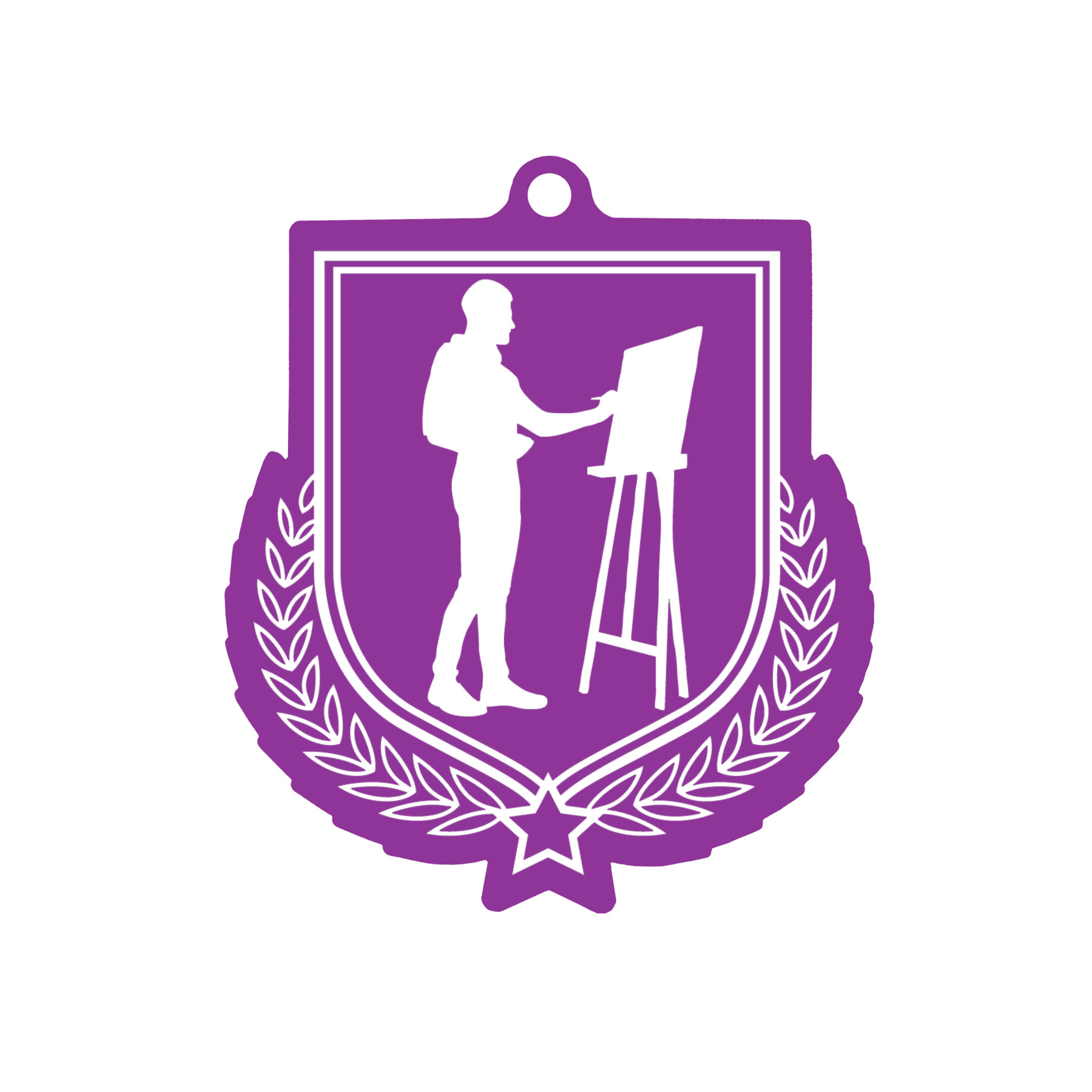 Colour Printed Art Shield Shaped Medal