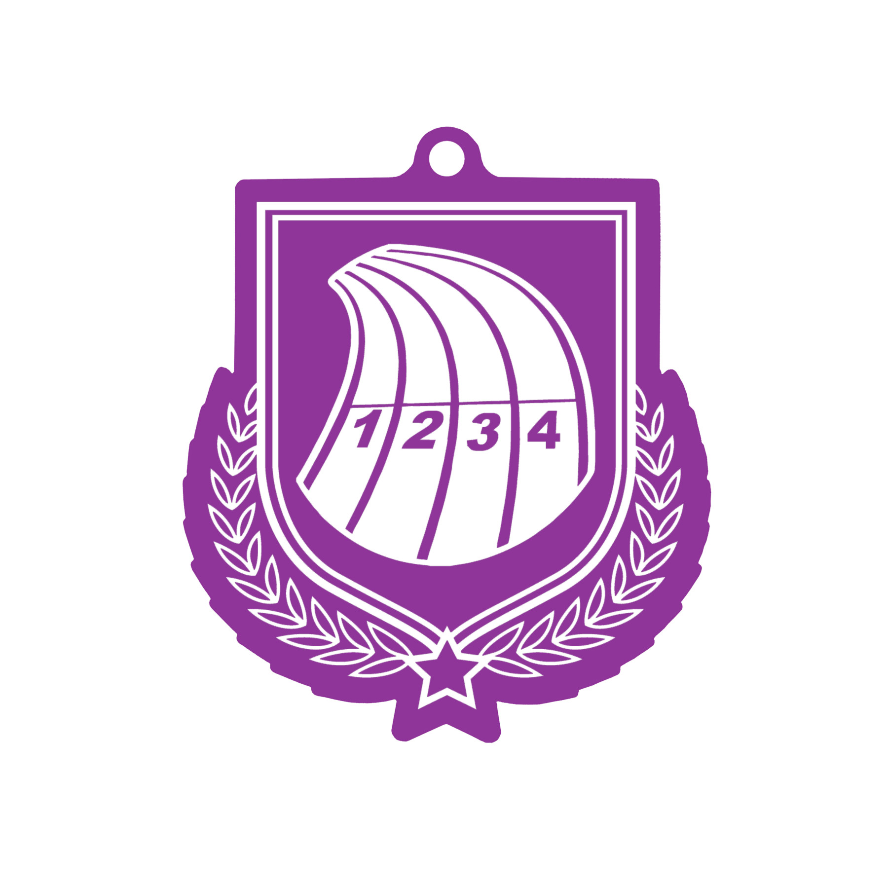 Colour Printed Track Running Shield Shaped Medal