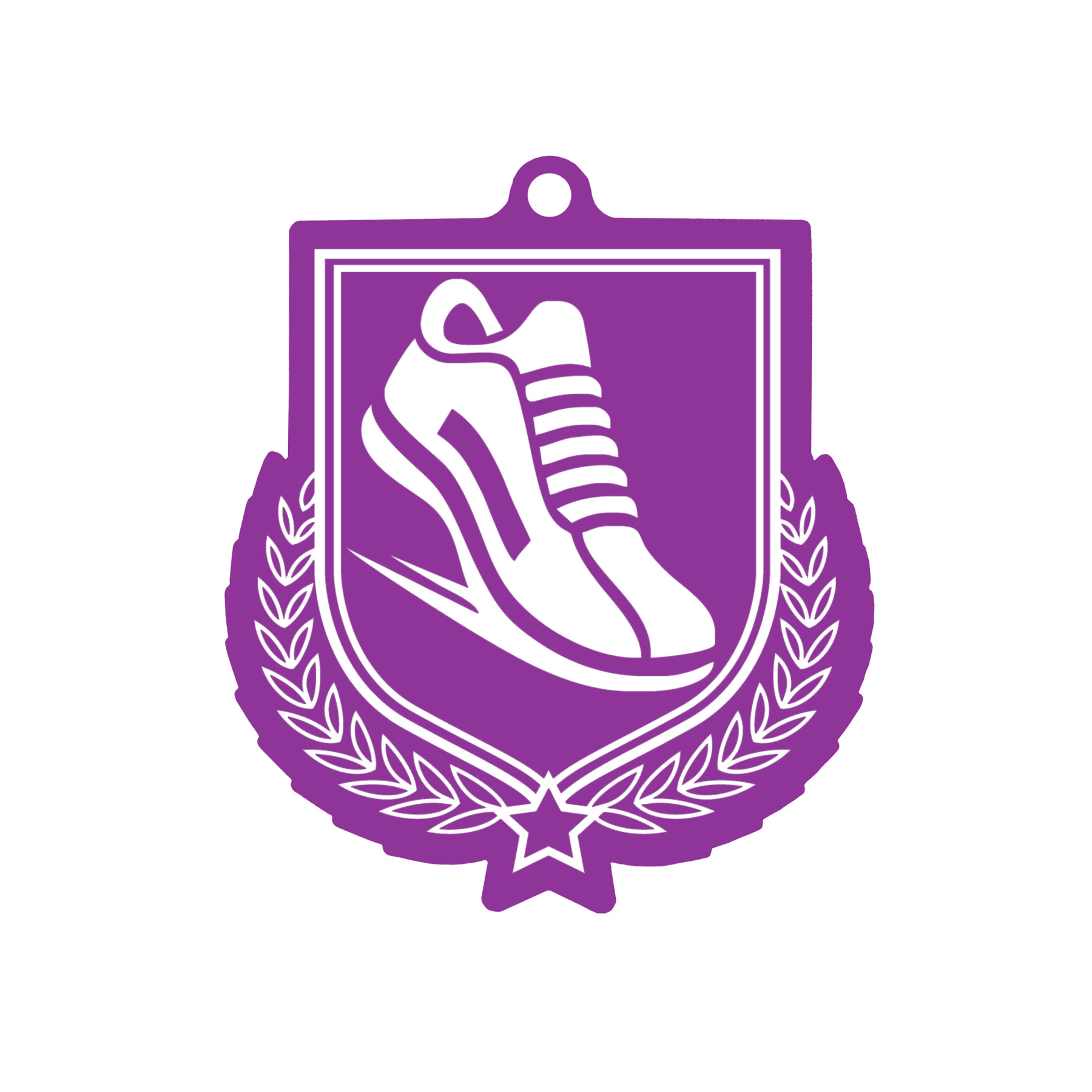 Colour Printed Athletics Shield Shaped Medal