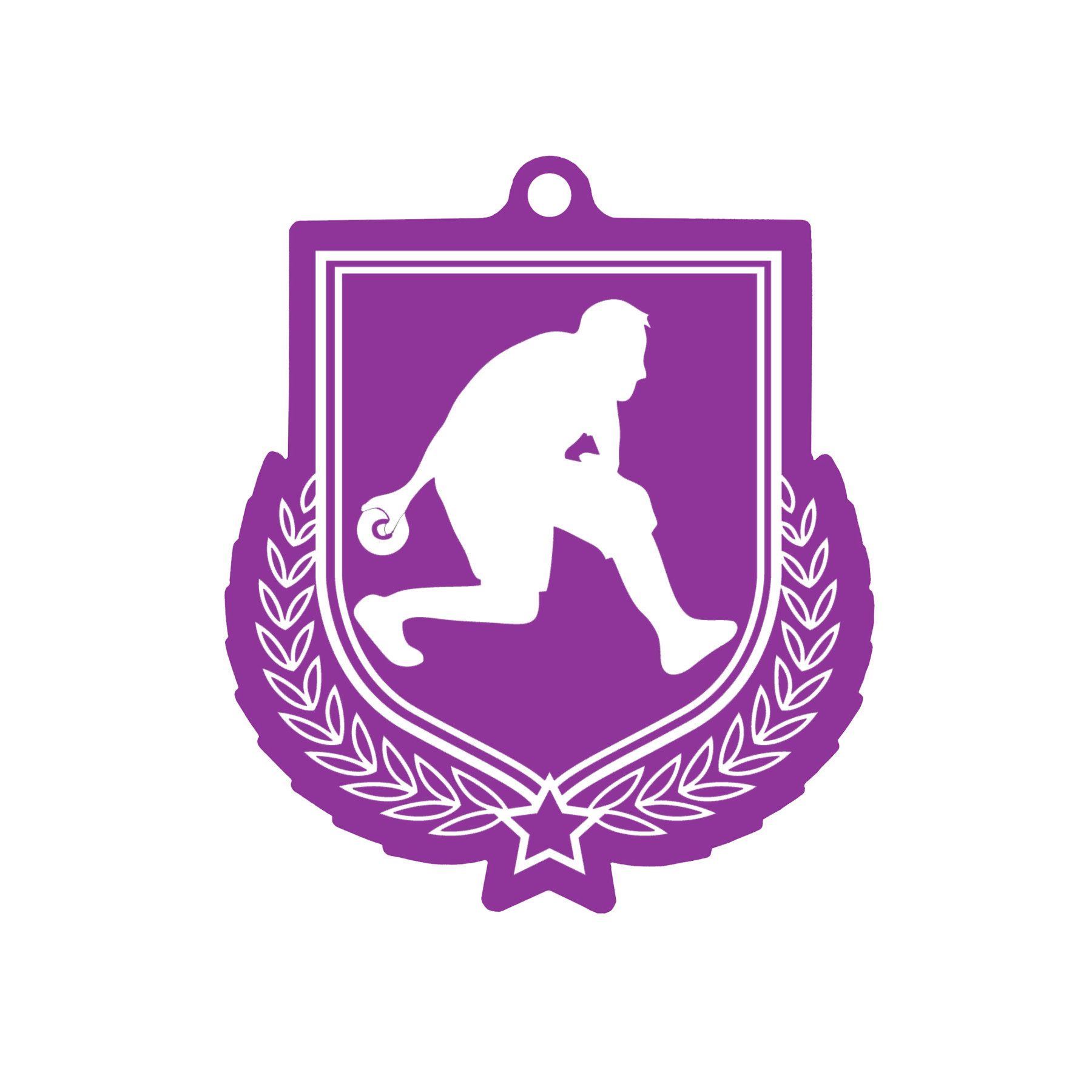 Colour Printed Bowls Shield Shaped Medal