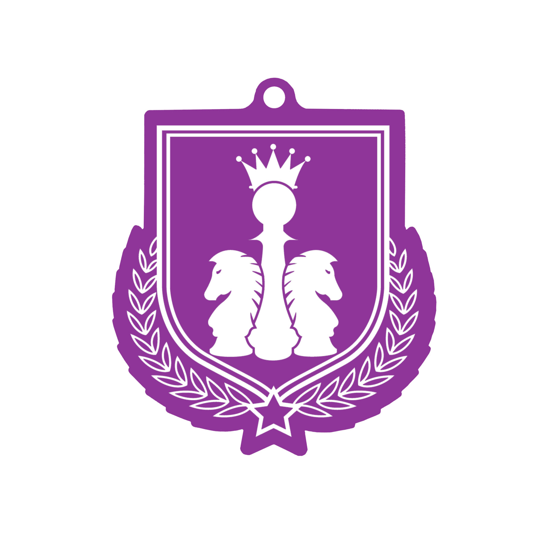 Colour Printed Chess Shield Shaped Medal