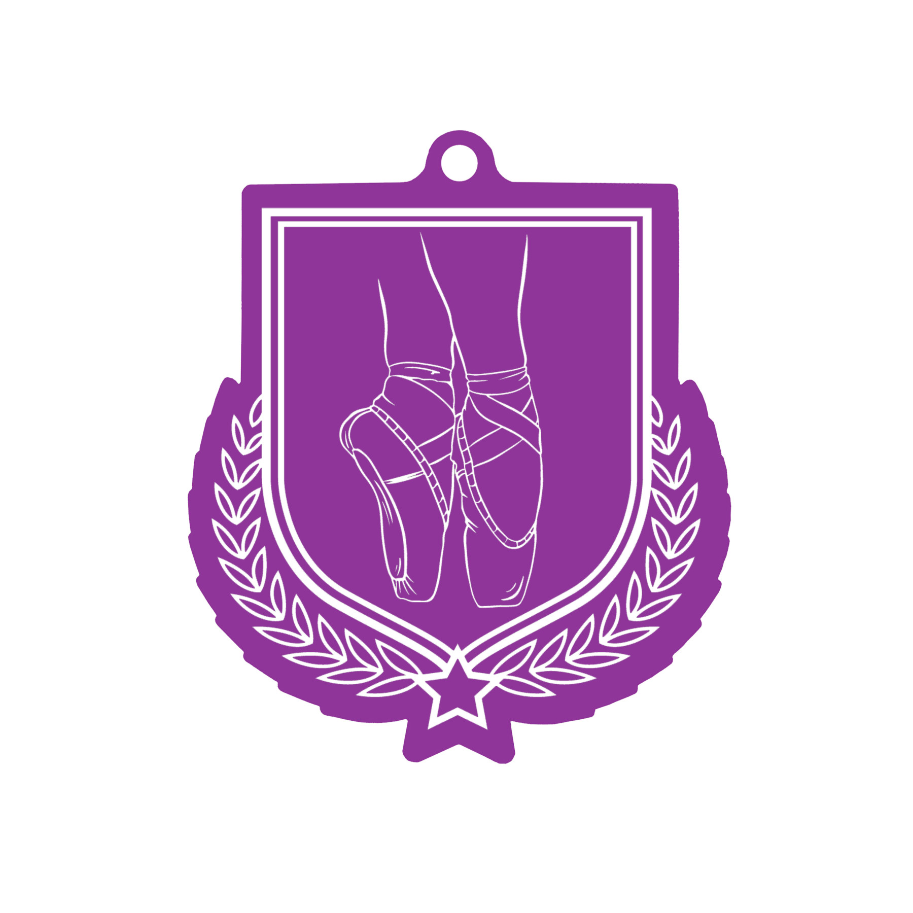 Colour Printed Ballet Shield Shaped Medal