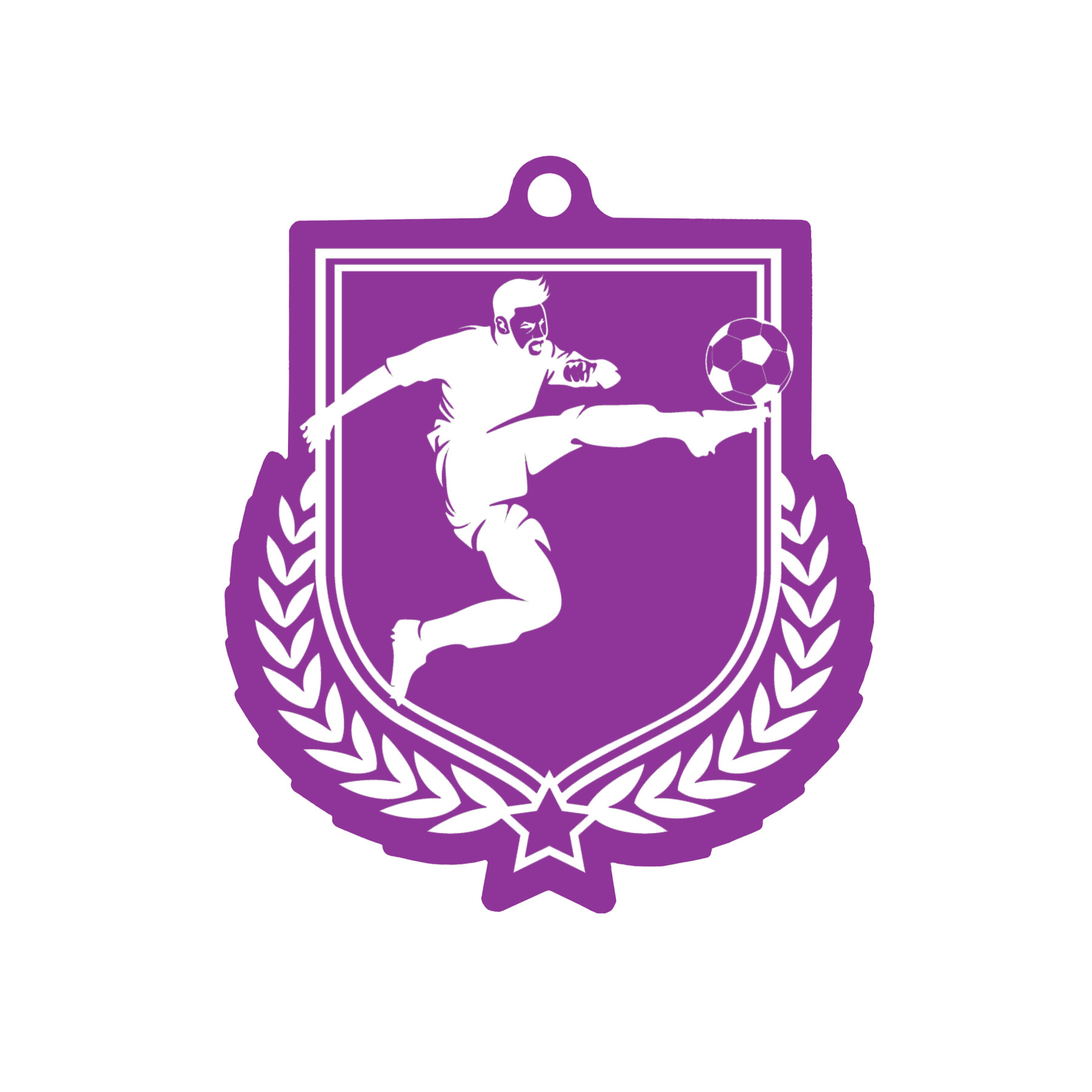 Colour Printed Football Shield Shaped Medal