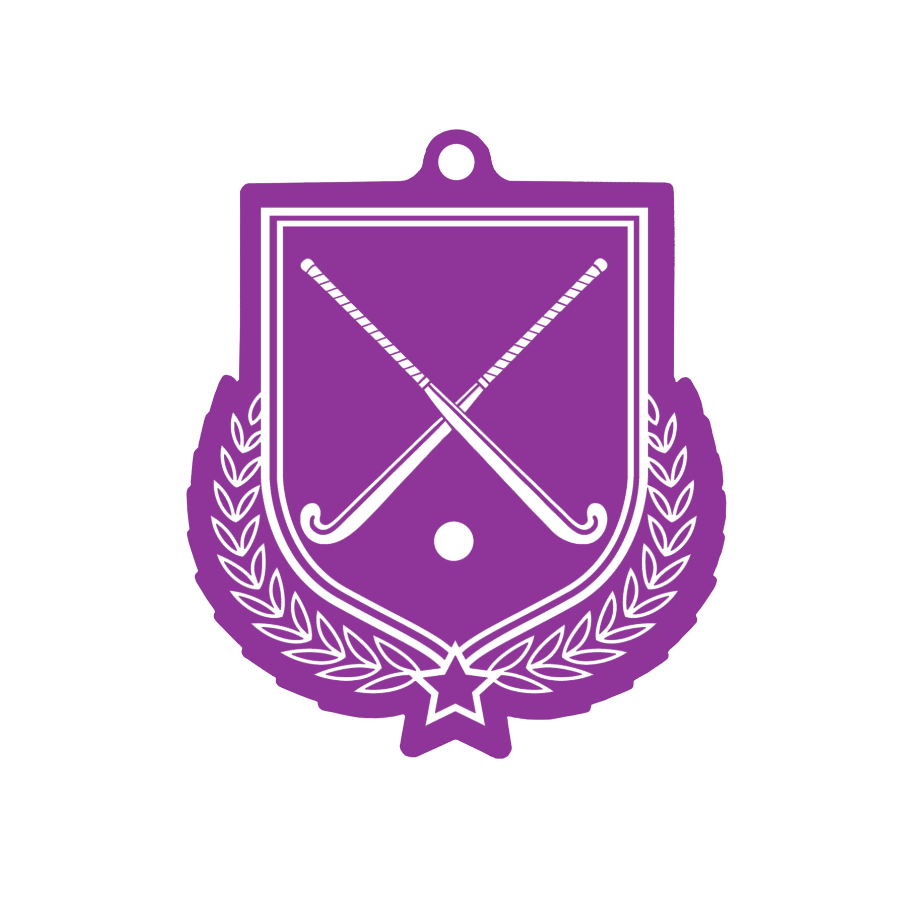 Colour Printed Hockey Shield Shaped Medal