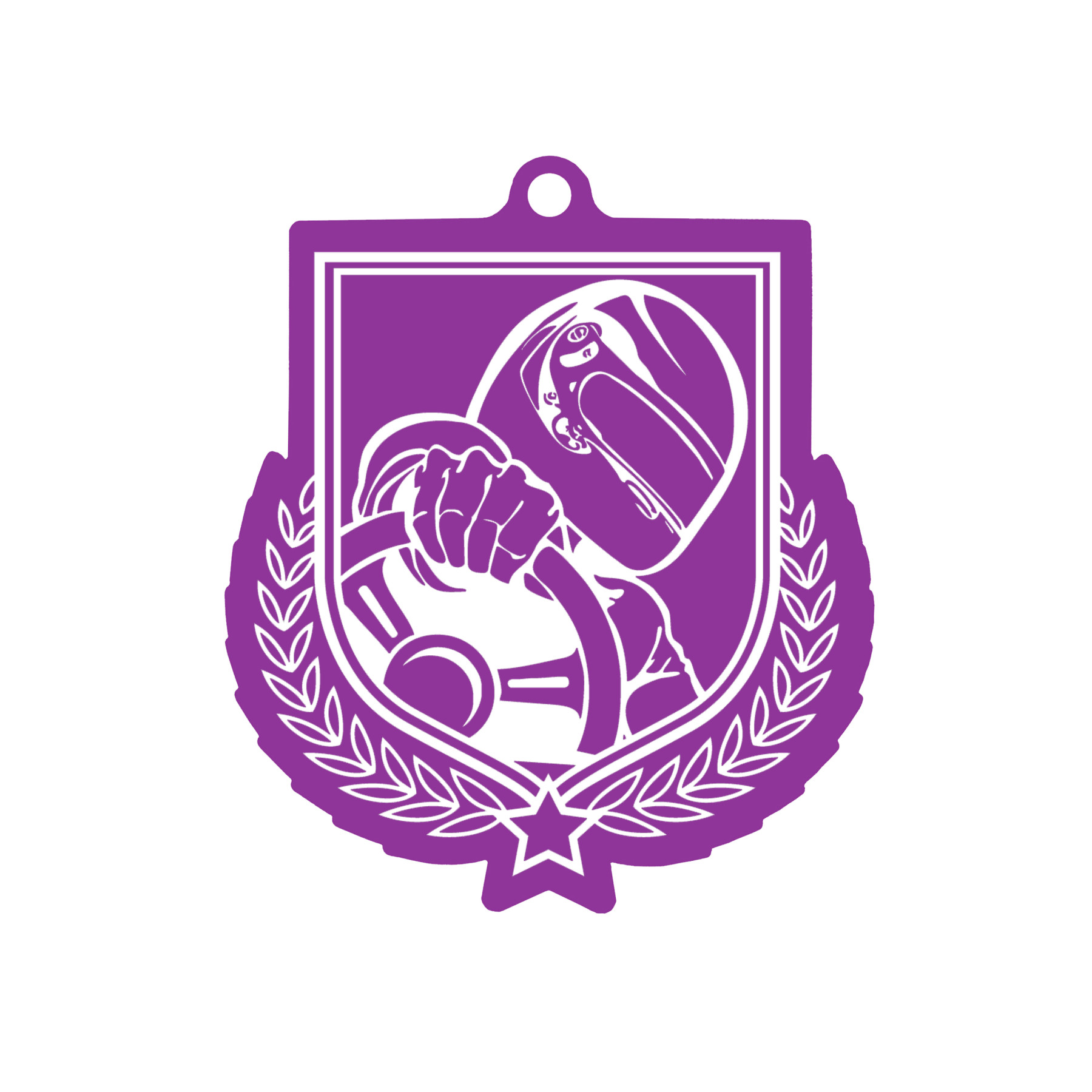 Colour Printed Motorsport Shield Shaped Medal