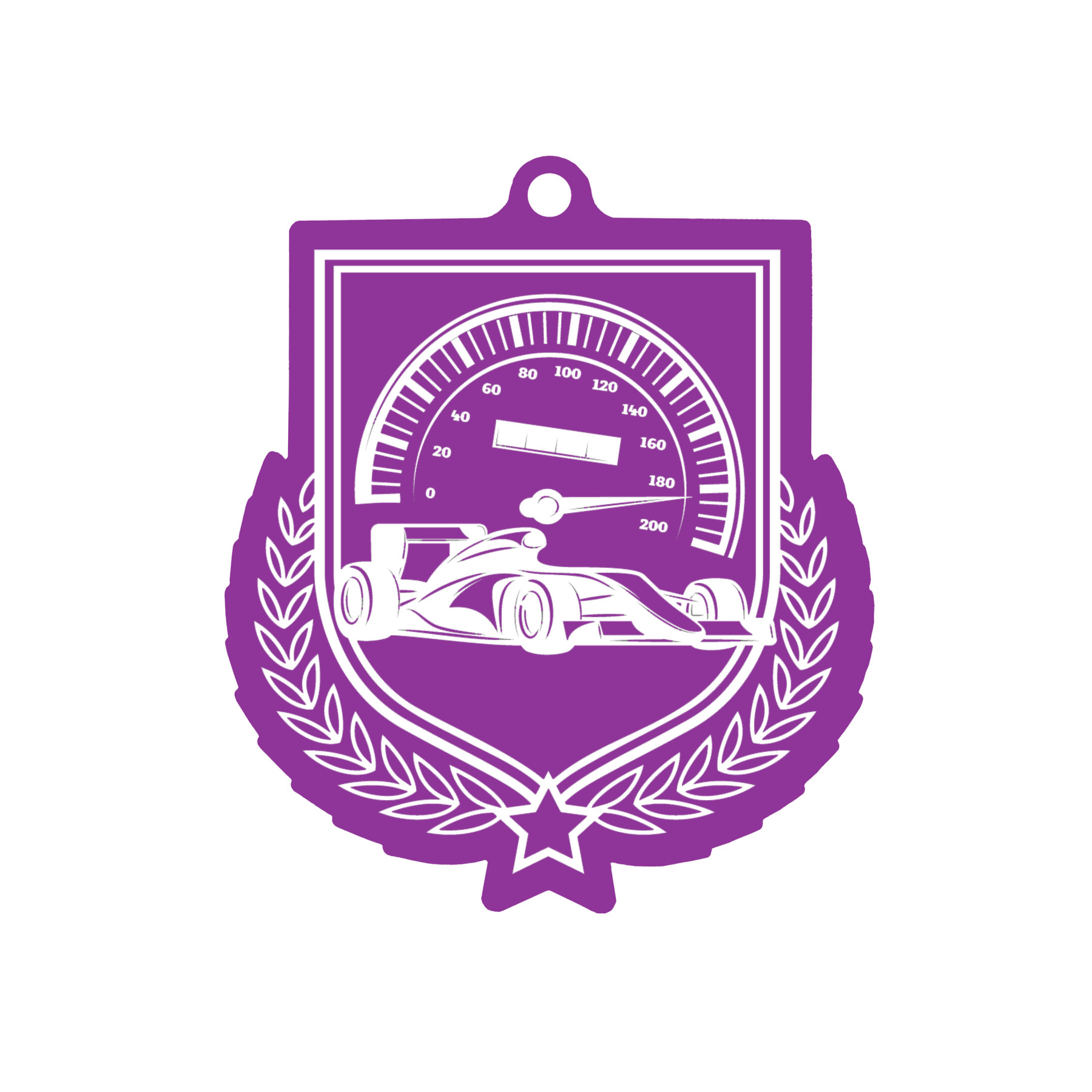 Colour Printed Motorsport Shield Shaped Medal