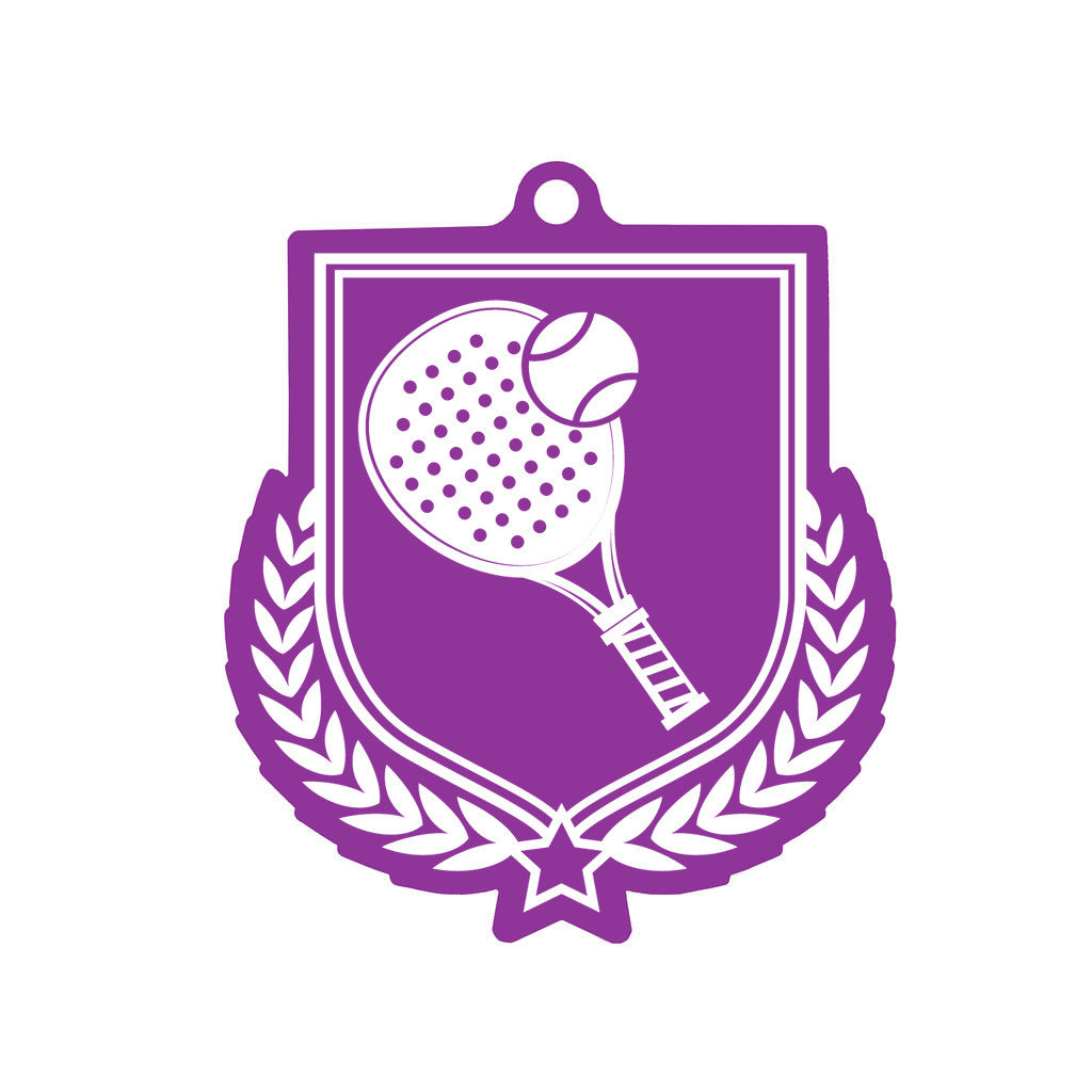 Colour Printed Padel Tennis Shield Shaped Medal