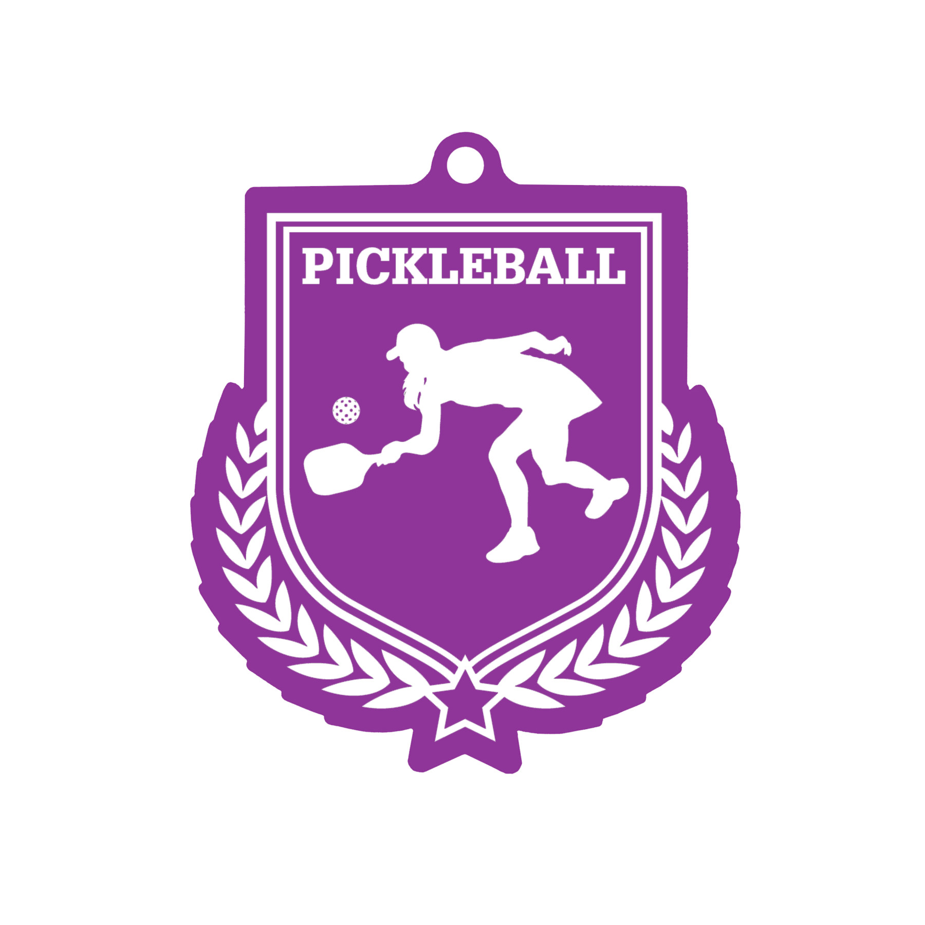 Colour Printed Pickleball Shield Shaped Medal