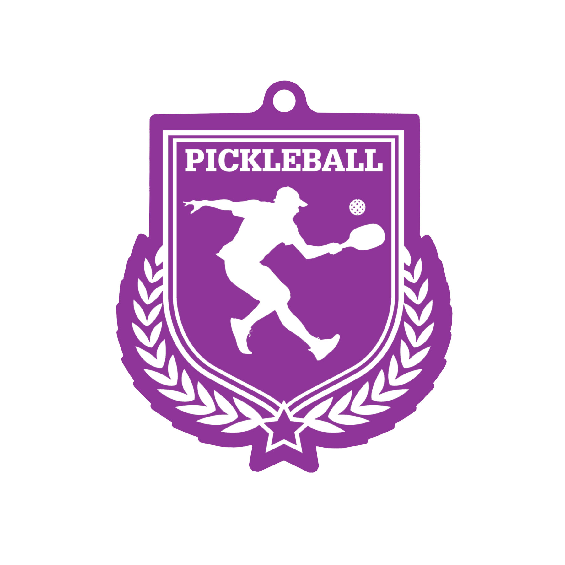 Colour Printed Pickleball Shield Shaped Medal