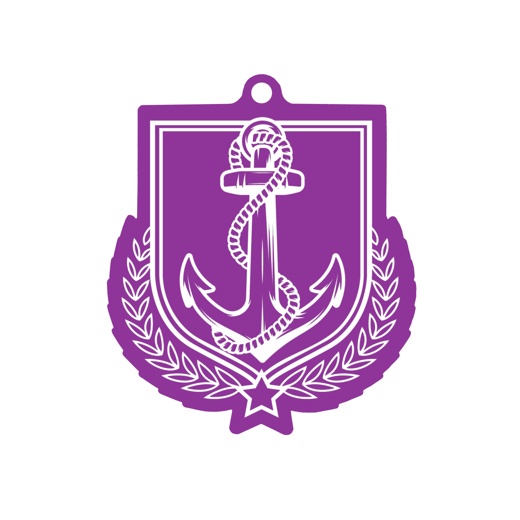 Colour Printed Sailing Shield Shaped Medal