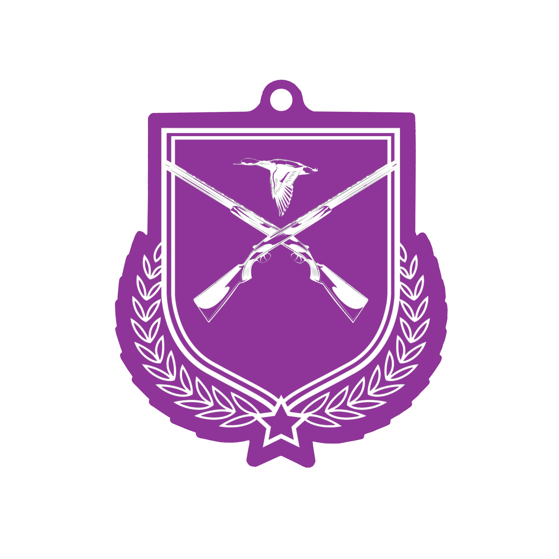 Colour Printed Shooting Shield Shaped Medal