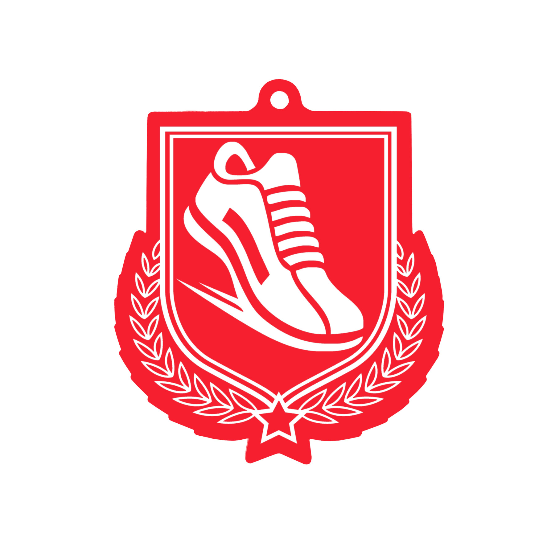 Colour Printed Athletics Shield Shaped Medal