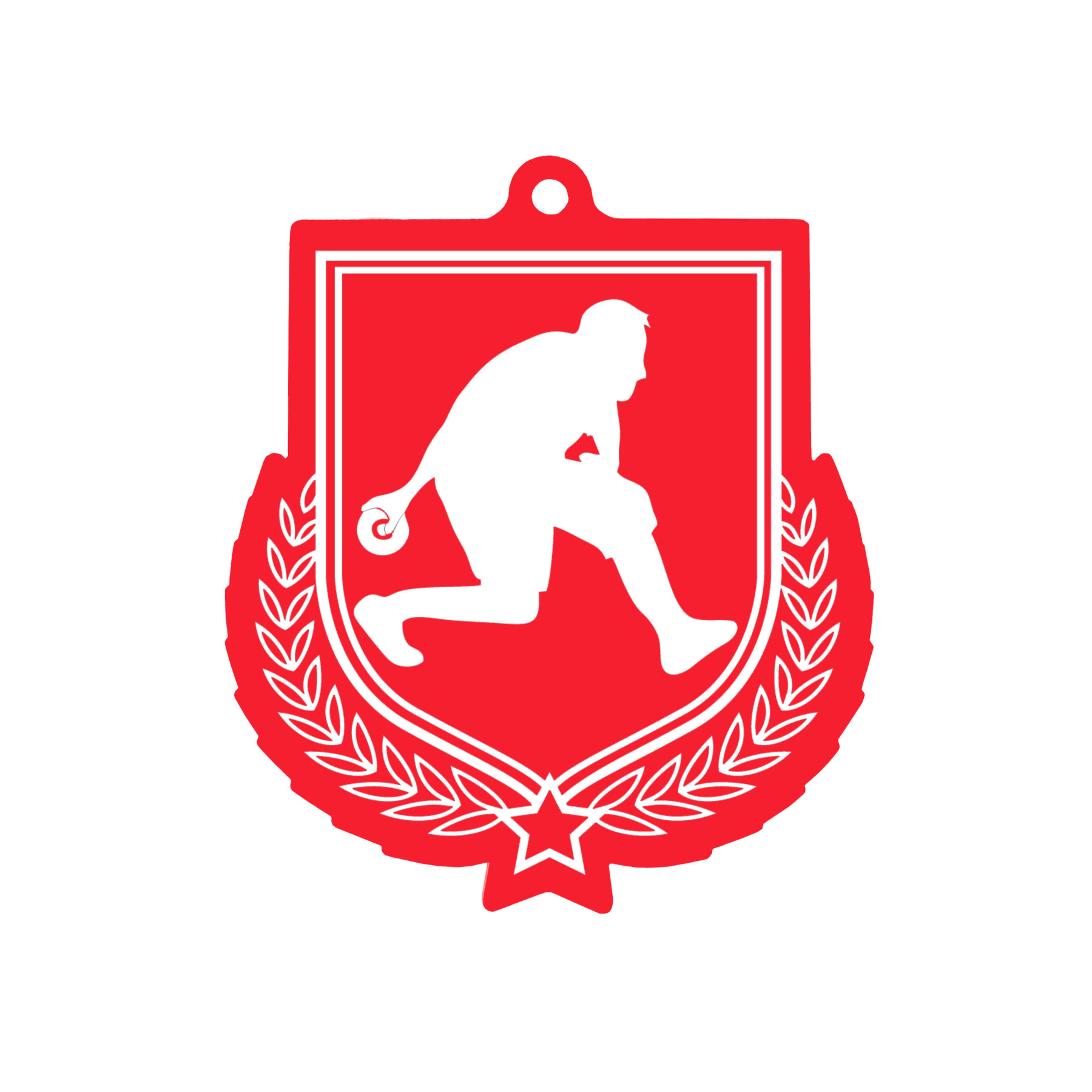 Colour Printed Bowls Shield Shaped Medal