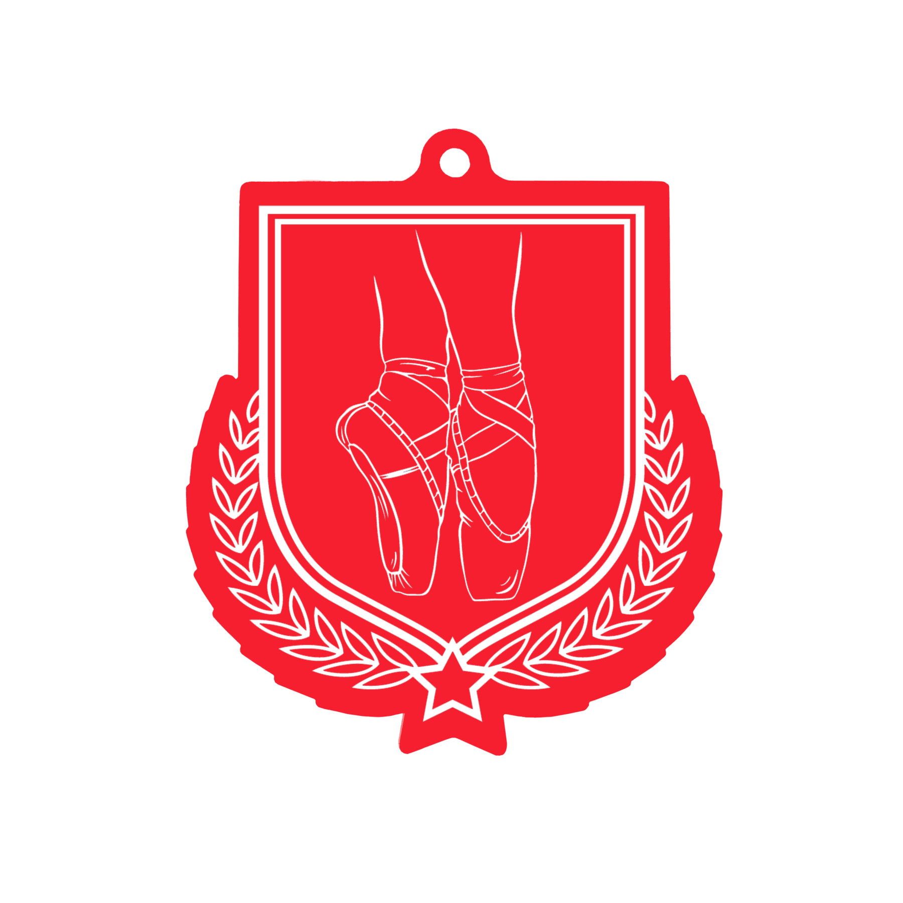 Colour Printed Ballet Shield Shaped Medal