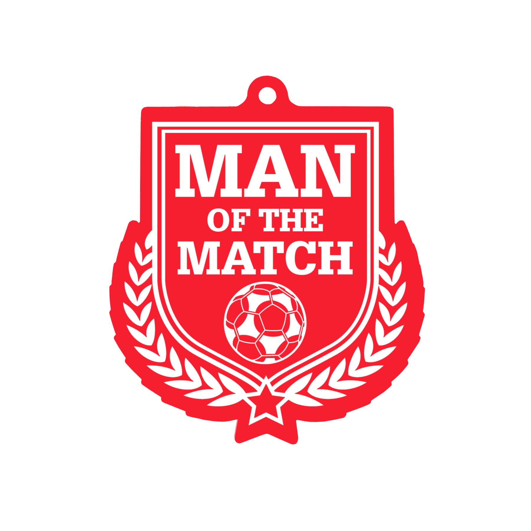 Colour Printed Football Man of the Match Shield Shaped Medal