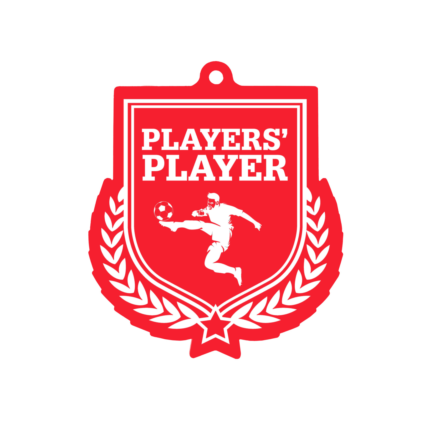 Colour Printed Football Players' Player Shield Shaped Medal