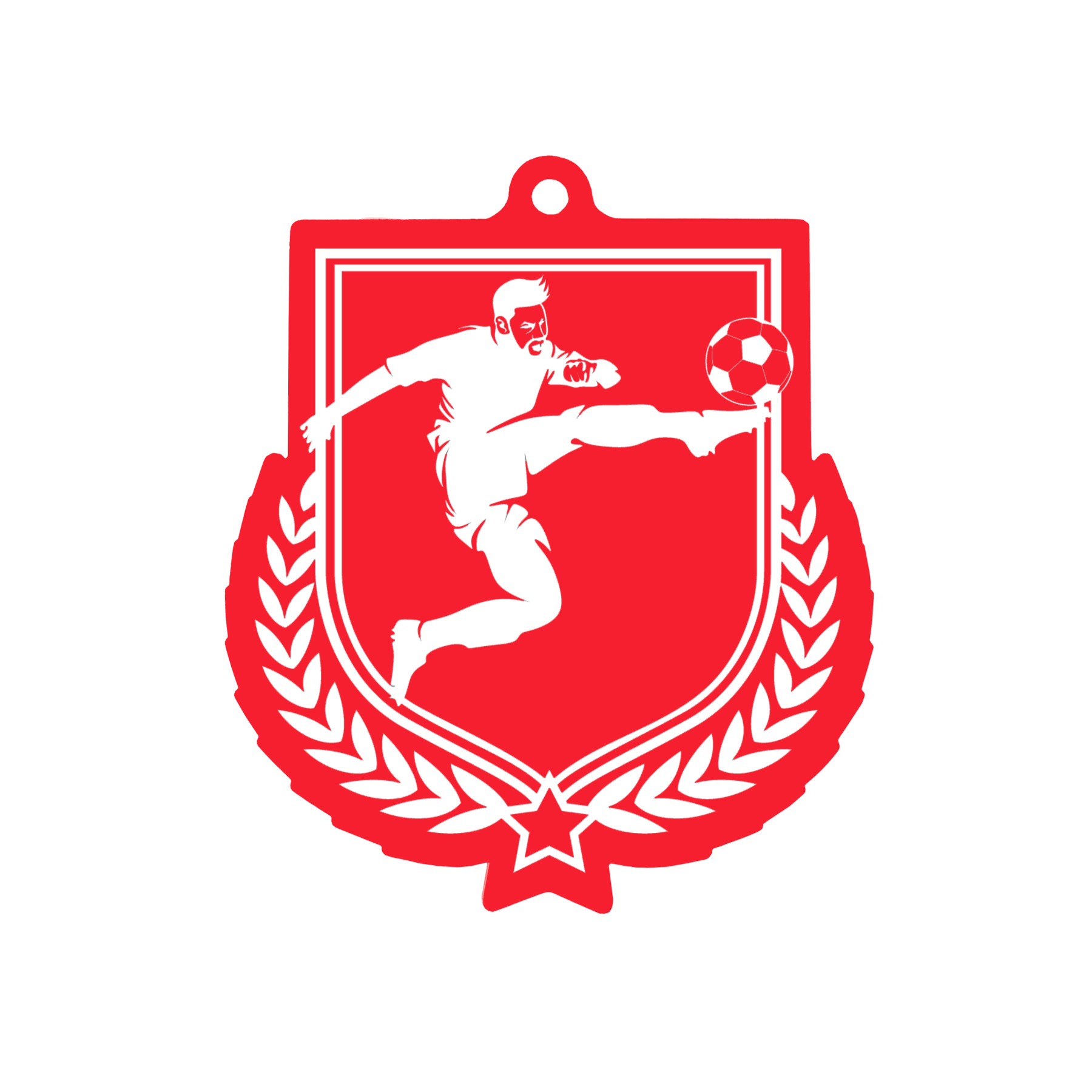 Colour Printed Football Shield Shaped Medal