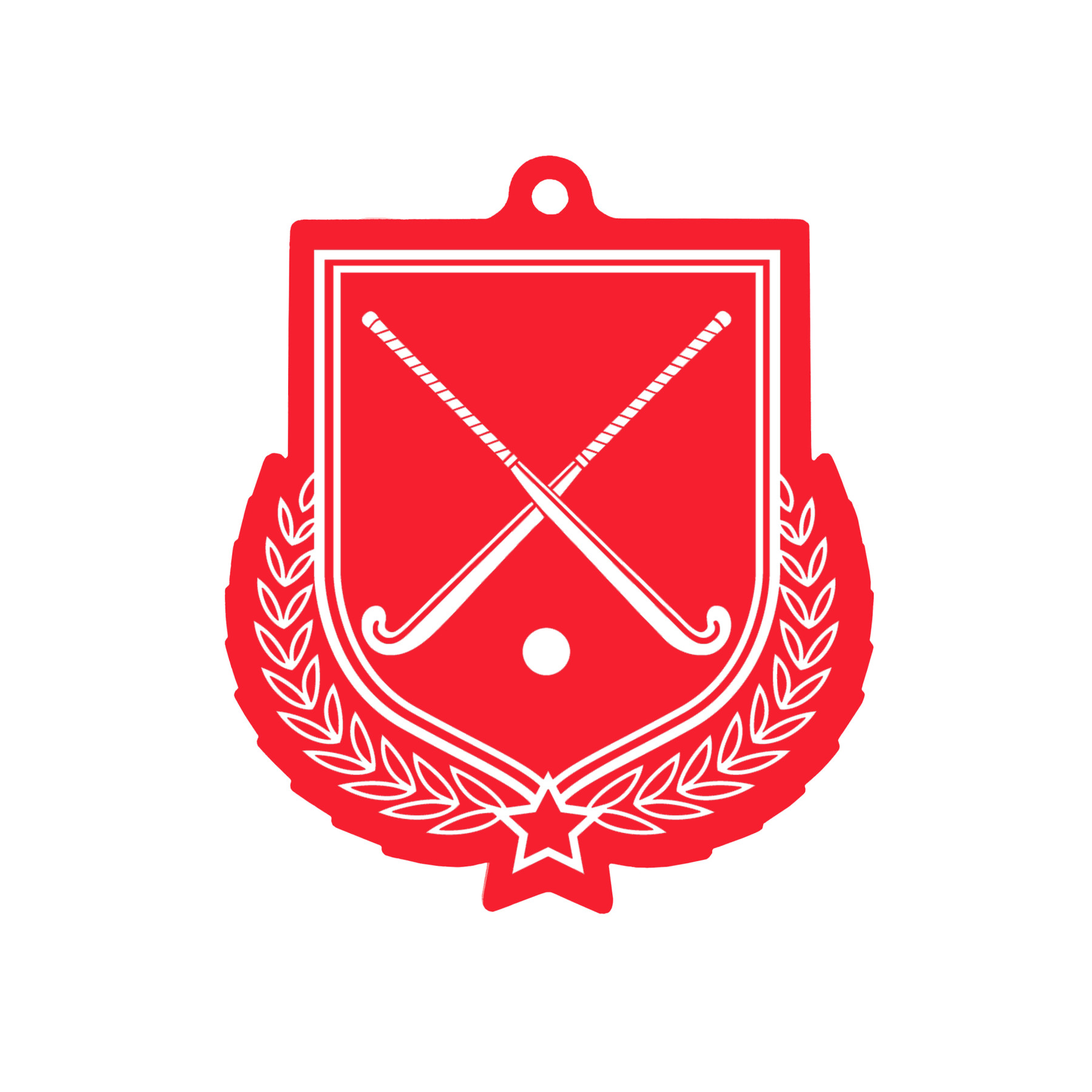 Colour Printed Hockey Shield Shaped Medal