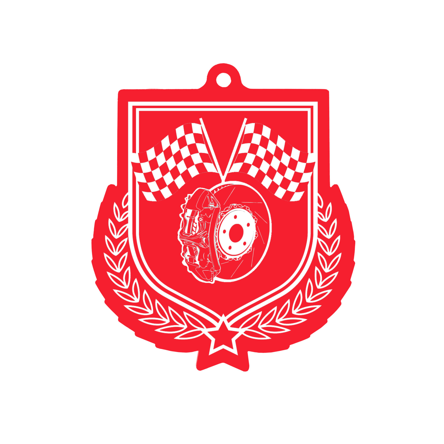 Colour Printed Motorsport Shield Shaped Medal