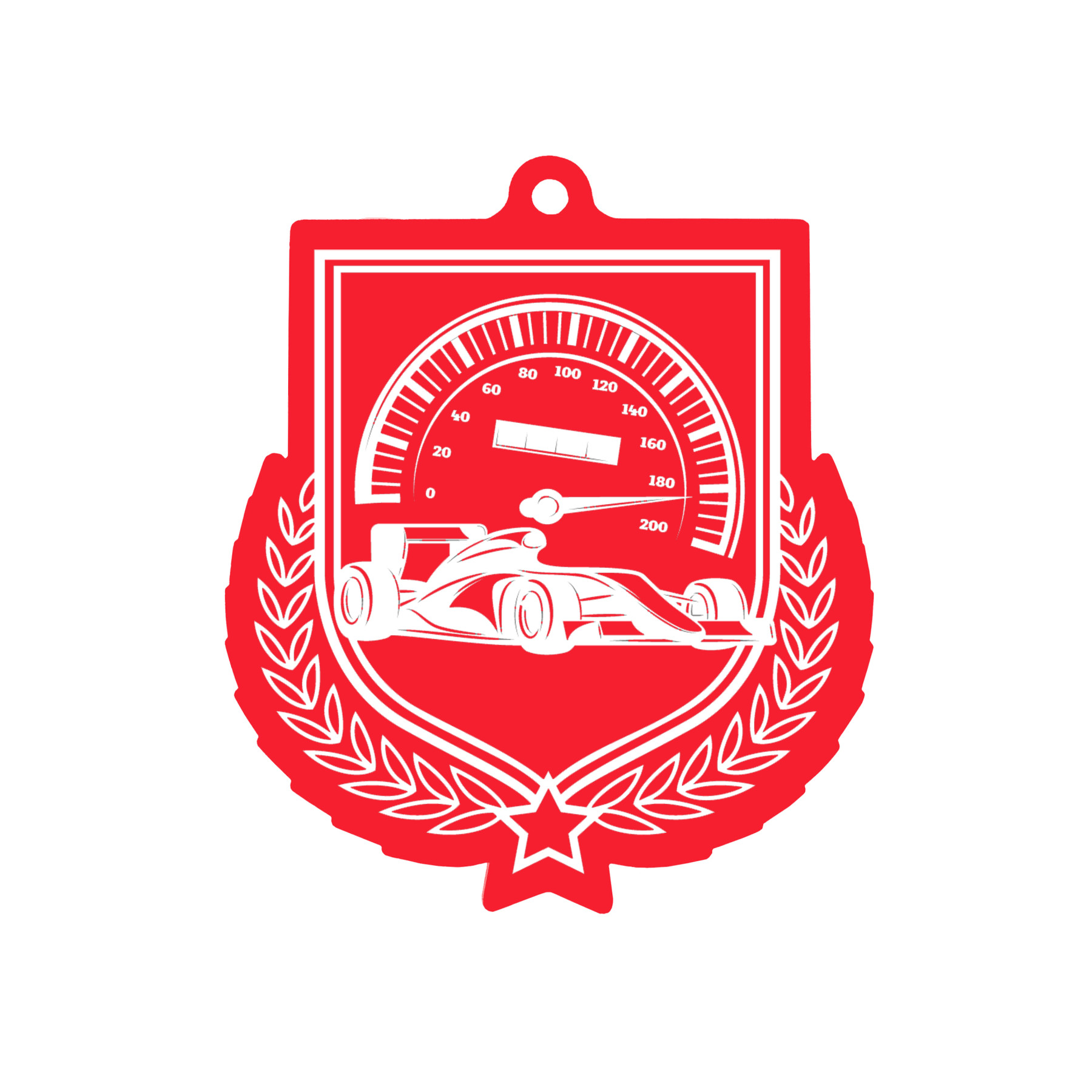 Colour Printed Motorsport Shield Shaped Medal