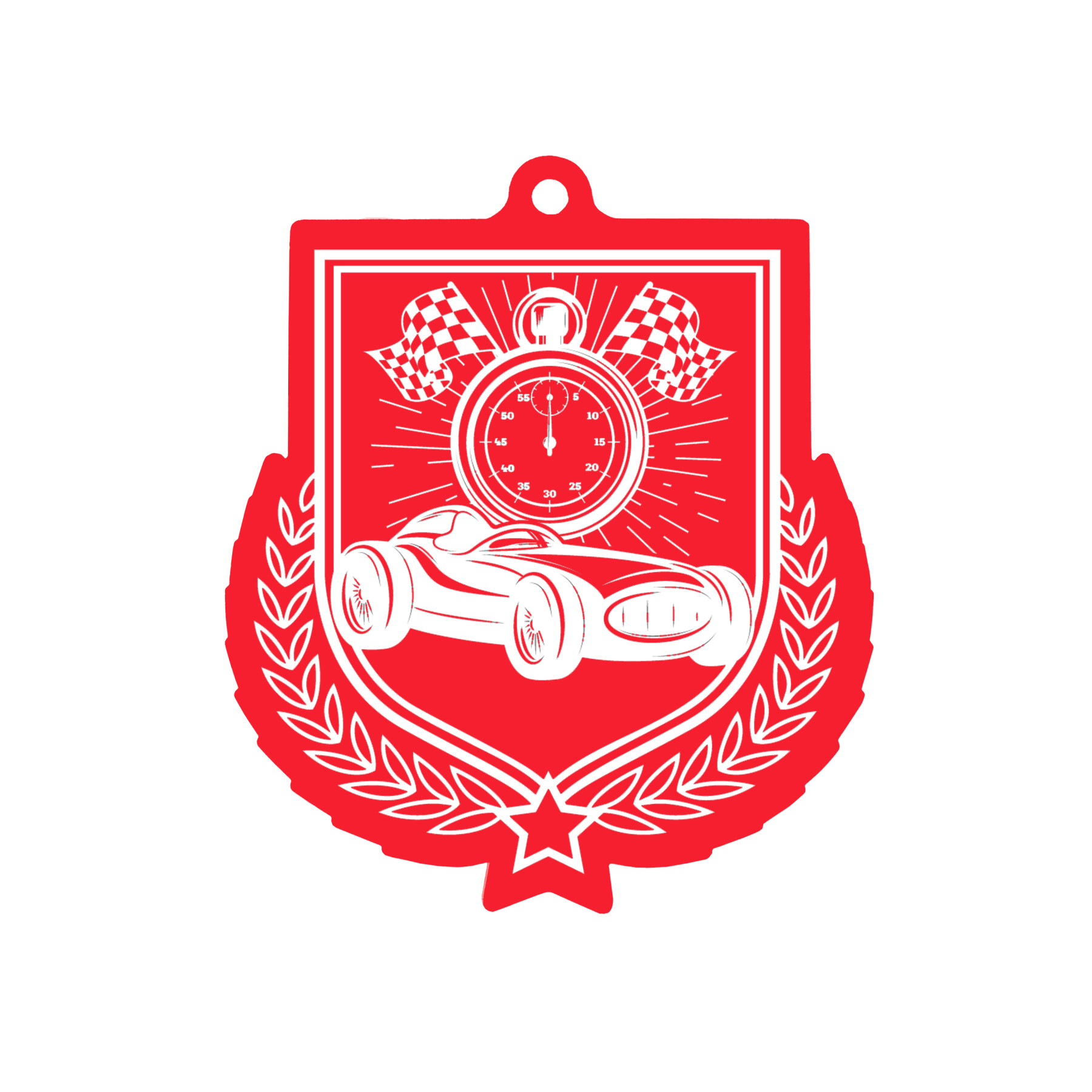 Colour Printed Motorsport Shield Shaped Medal