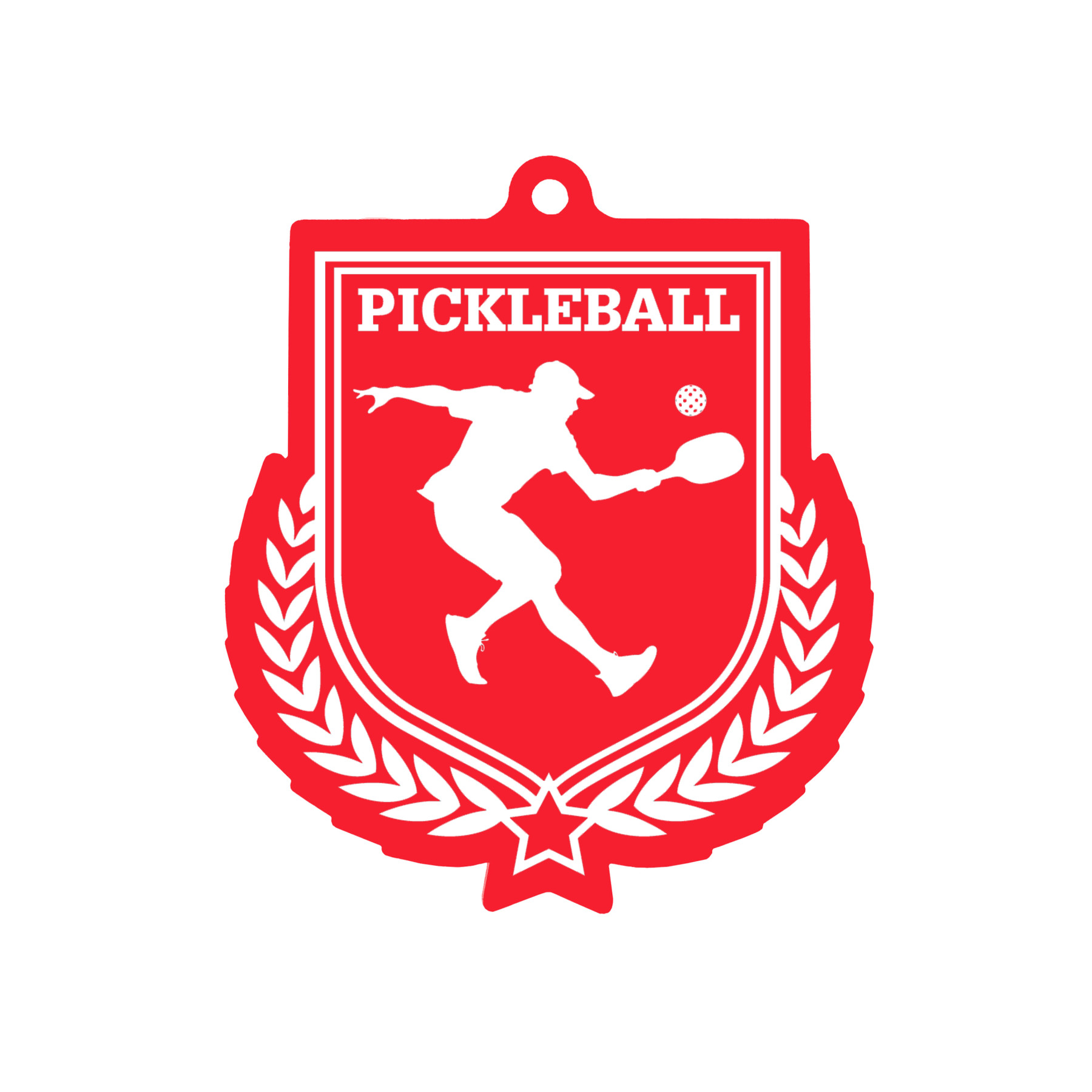 Colour Printed Pickleball Shield Shaped Medal