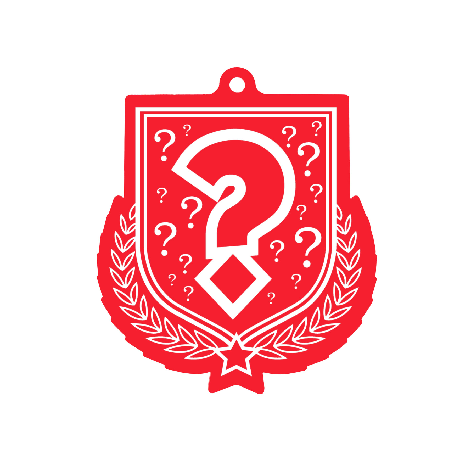 Colour Printed Quiz Shield Shaped Medal