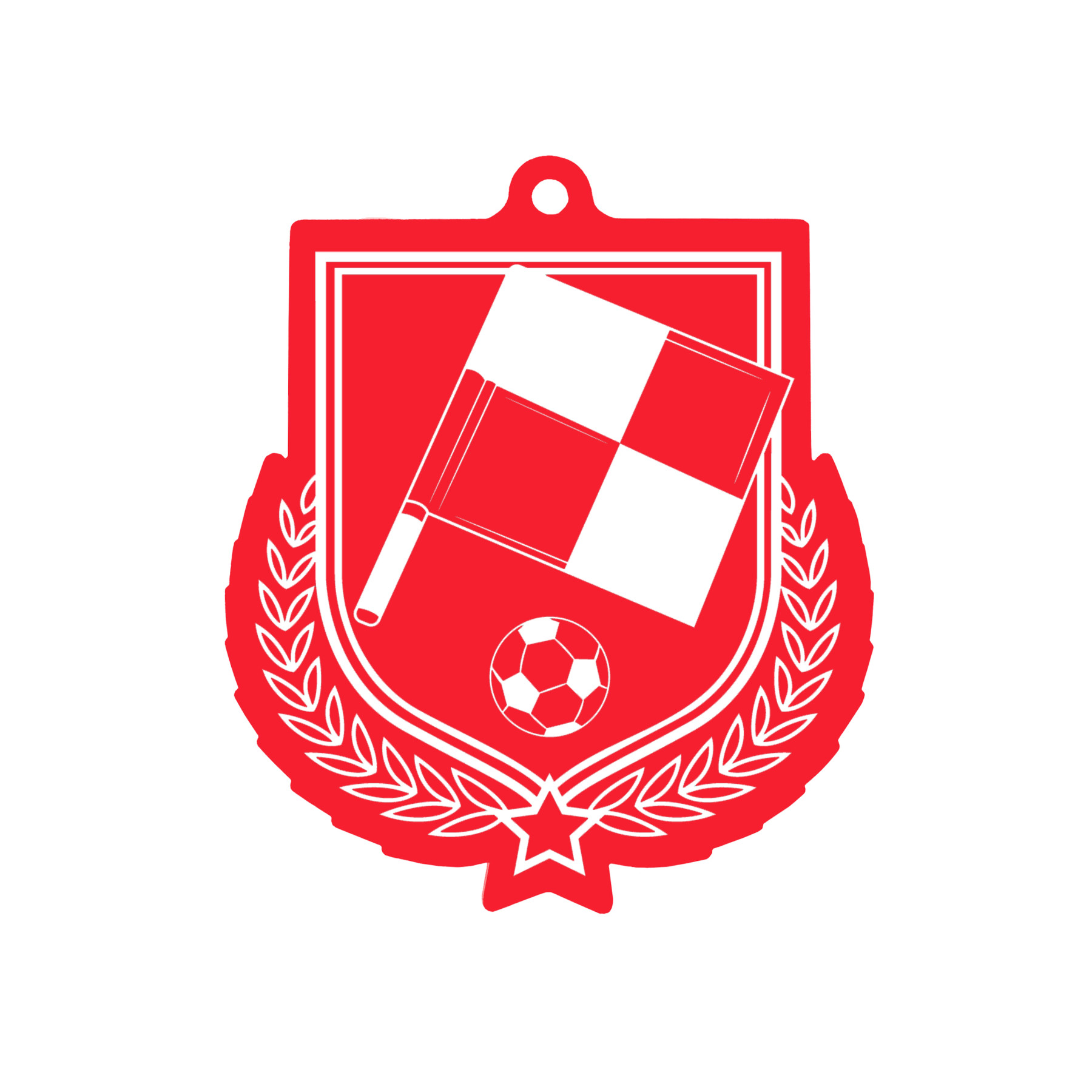 Colour Printed Referee Shield Shaped Medal