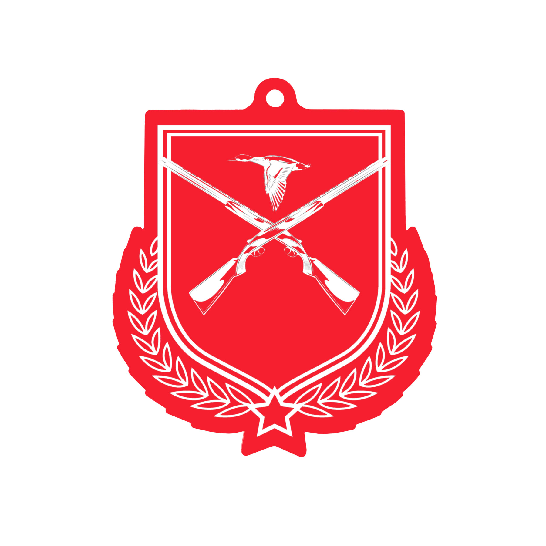 Colour Printed Shooting Shield Shaped Medal