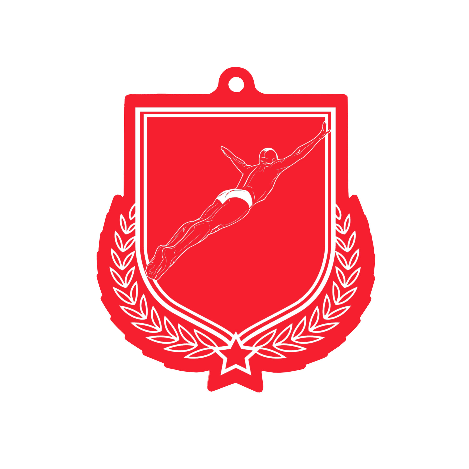 Colour Printed Diving Shield Shaped Medal