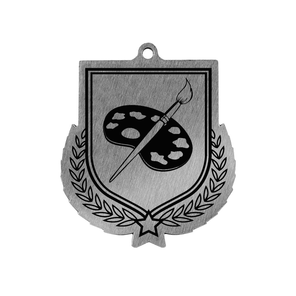 Colour Printed Art Shield Shaped Medal