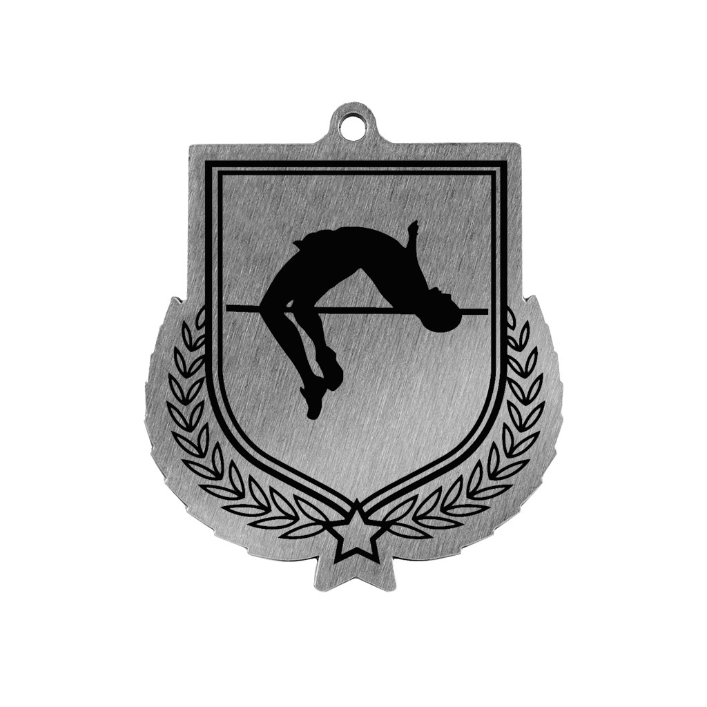 Colour Printed Pole Vault Shield Shaped Medal