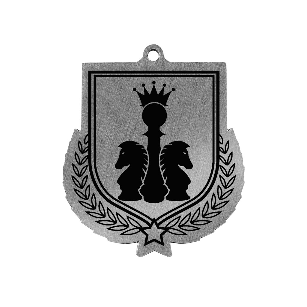 Colour Printed Chess Shield Shaped Medal